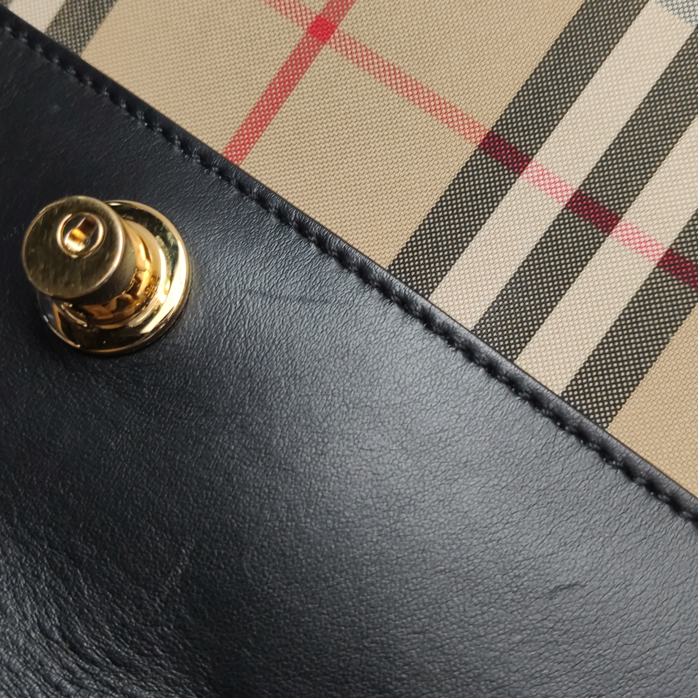 Burberry Society Top Handle Bag Vintage Check Canvas Small — photo 11 of 20