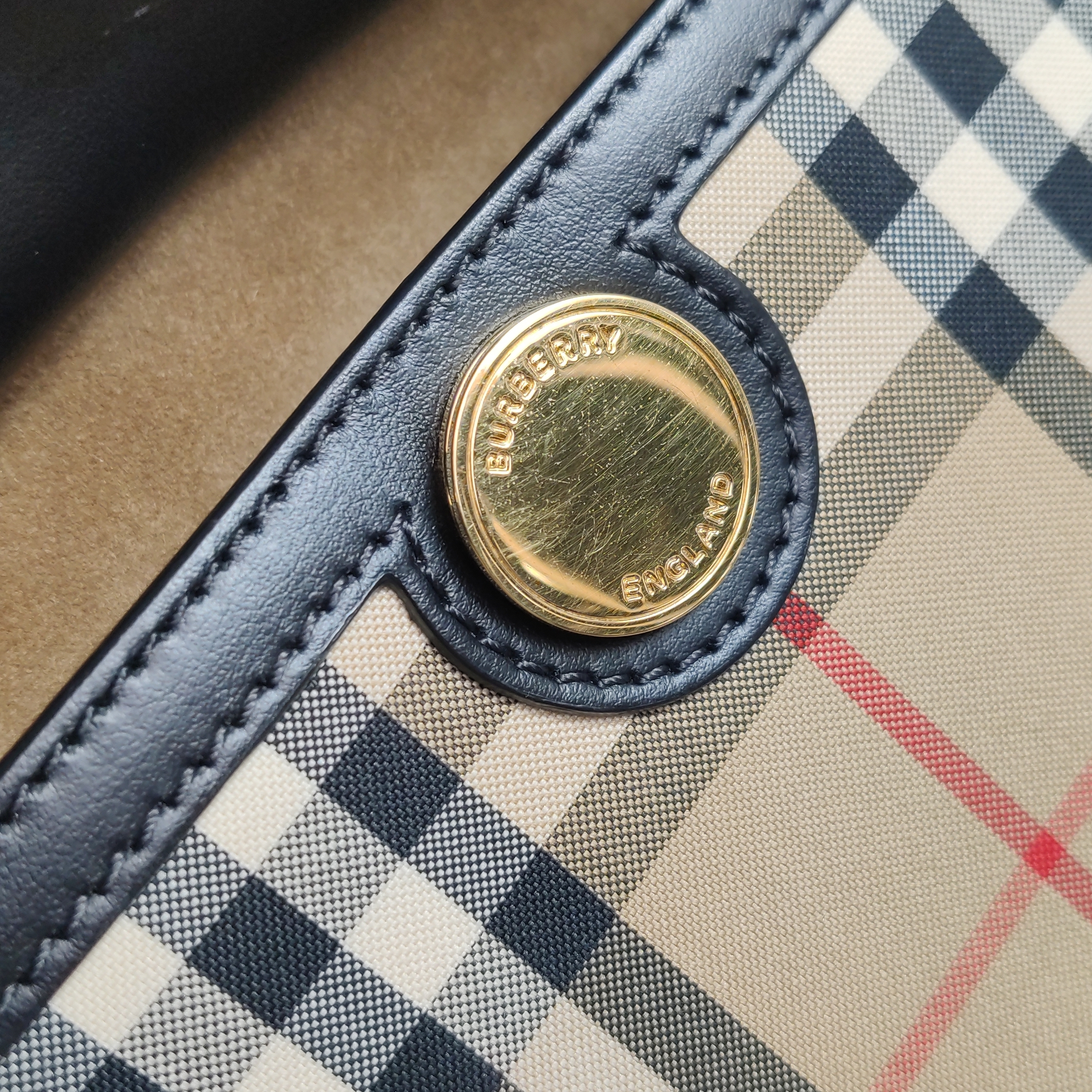 Burberry Society Top Handle Bag Vintage Check Canvas Small — photo 12 of 20