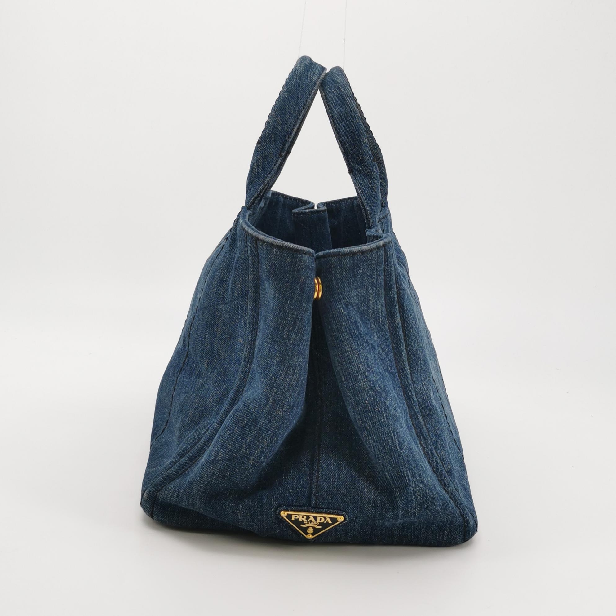 Prada Canapa Convertible Tote Denim Medium — photo 3 of 19