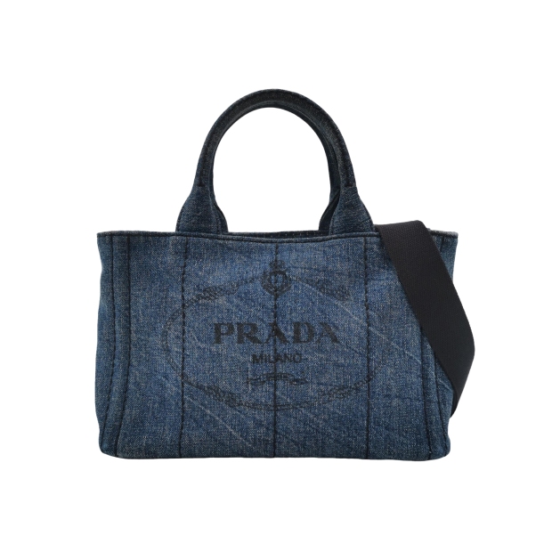 Prada Canapa Convertible Tote Denim Small — pre-owned, Vierlot