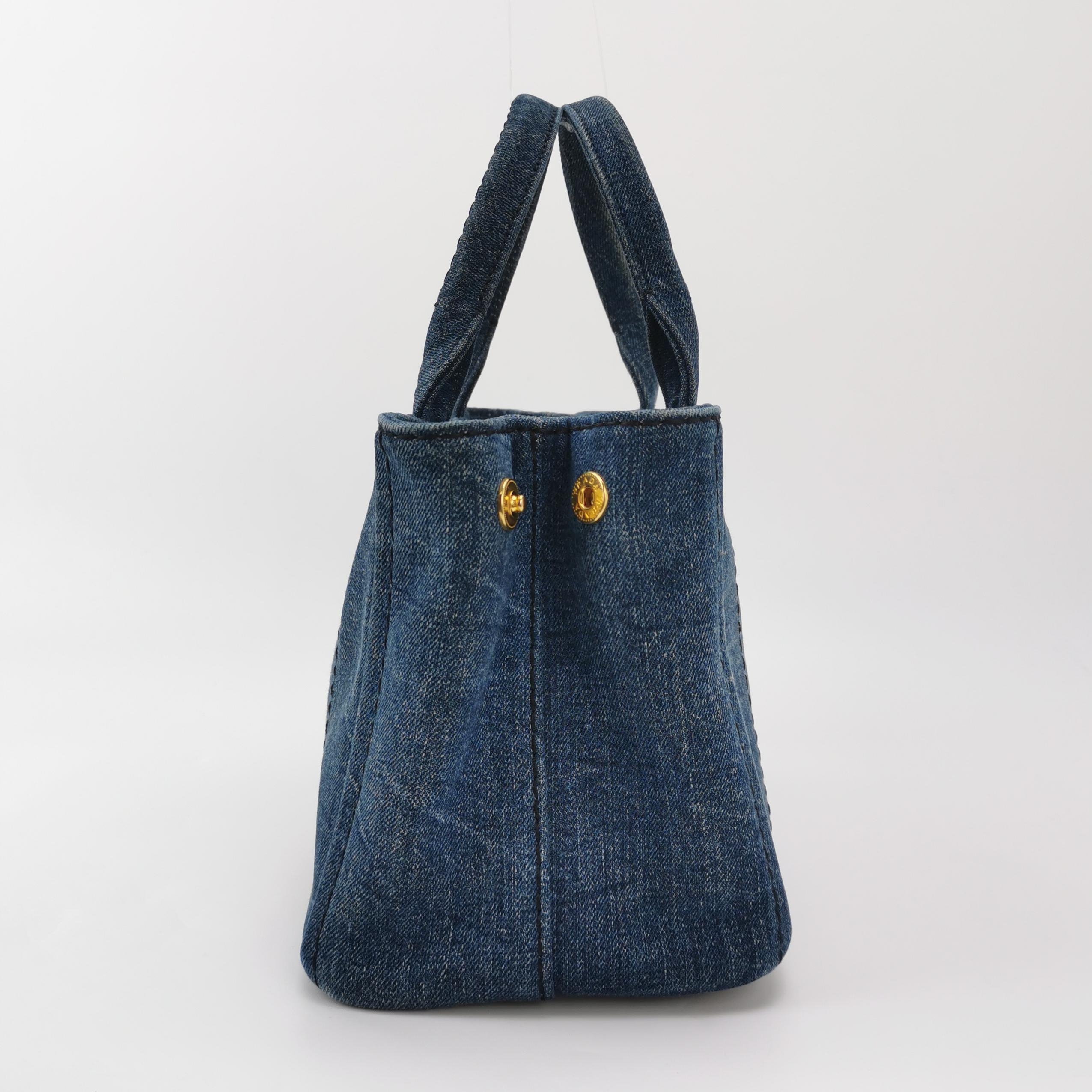 Prada Canapa Convertible Tote Denim Small — photo 4 of 17