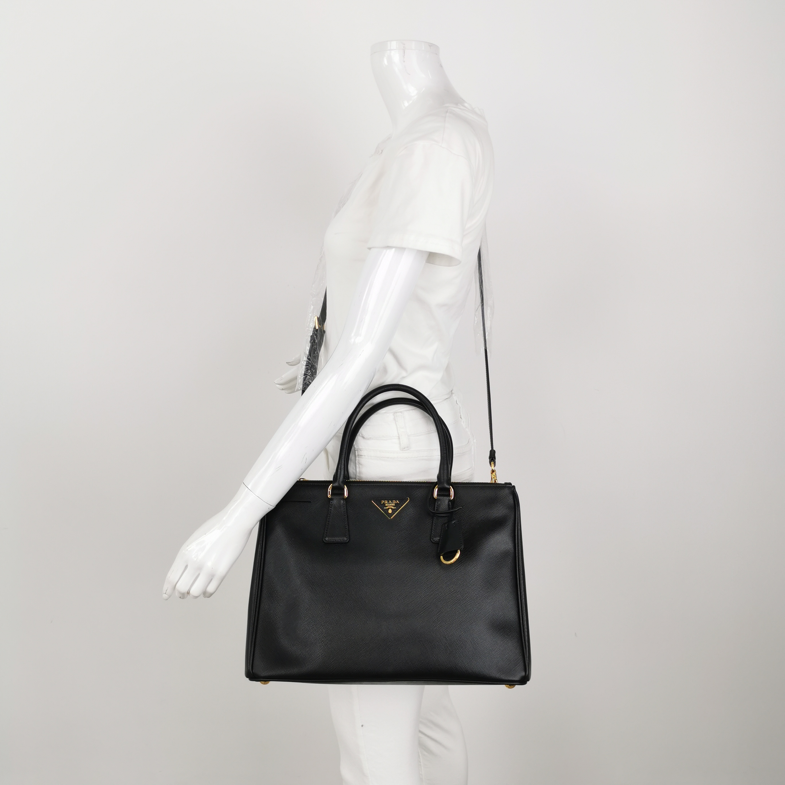 Prada Double Zip Lux Tote Saffiano Leather Large — alternate view