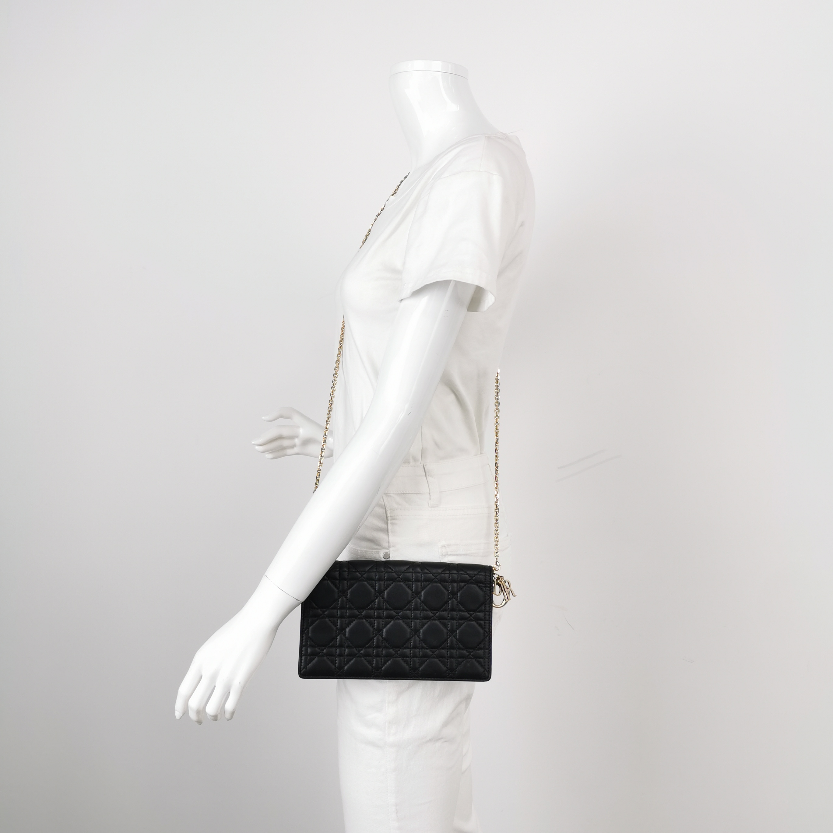 Christian Dior Lady Dior Chain Pouch Cannage Quilt Lambskin — alternate view