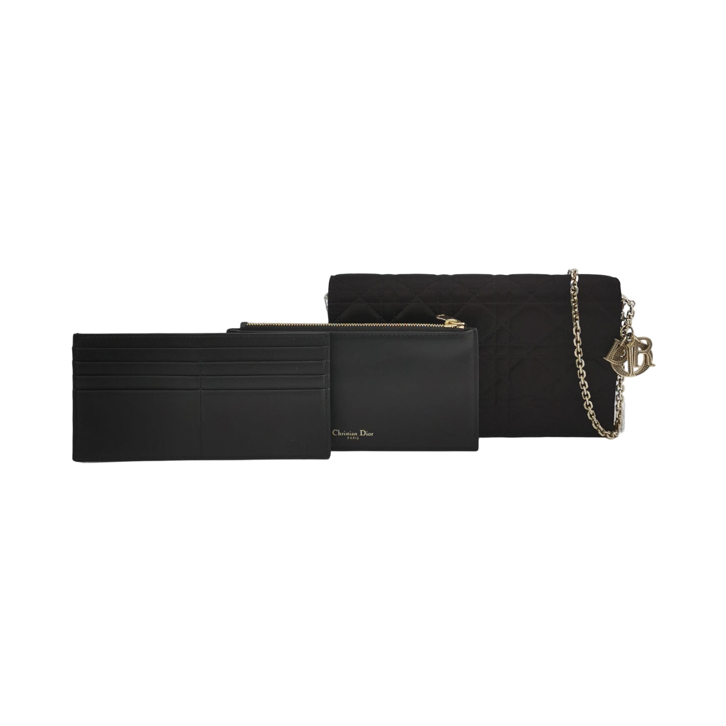 Christian Dior Lady Dior Chain Pouch Cannage Quilt Satin — photo 1 of 11