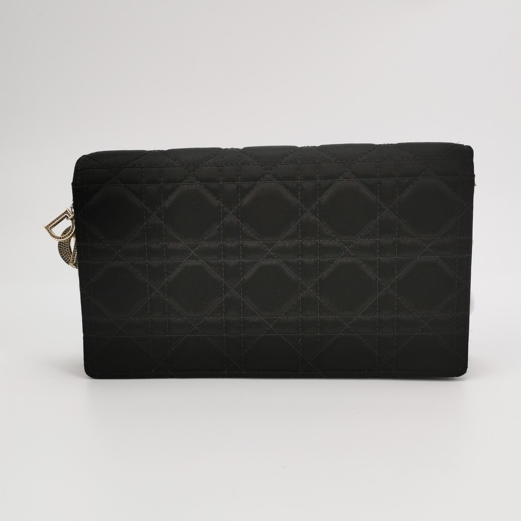Christian Dior Lady Dior Chain Pouch Cannage Quilt Satin — photo 5 of 11
