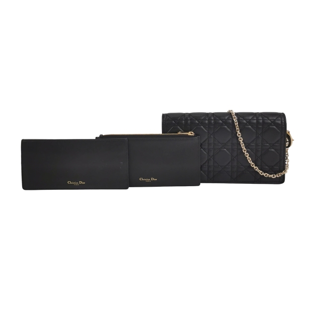 Christian Dior Lady Dior Chain Pouch Cannage Quilt Lambskin — pre-owned, Vierlot