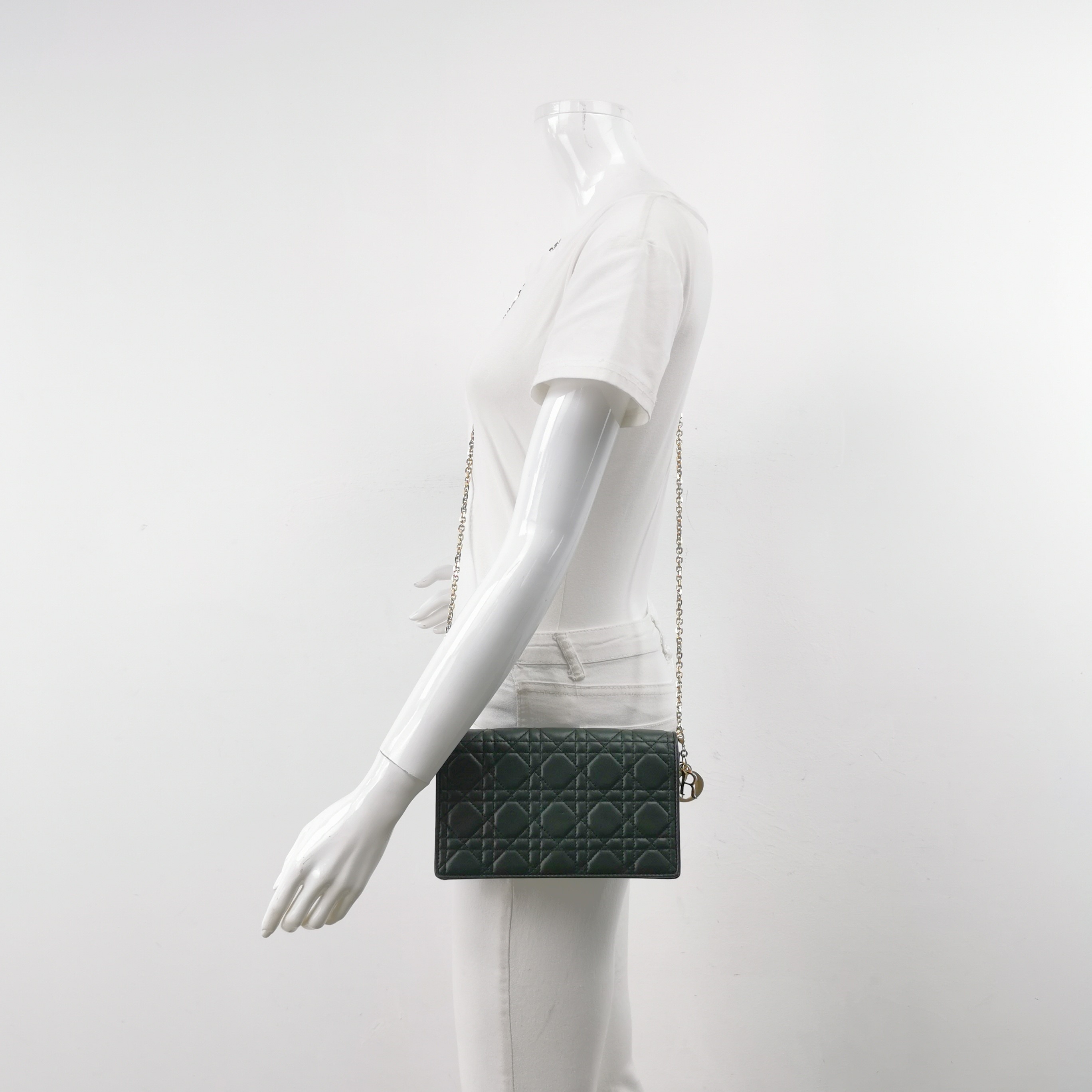 Christian Dior Lady Dior Chain Pouch Cannage Quilt Lambskin — alternate view