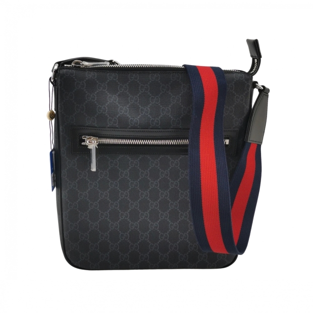 Gucci Web Strap Front Zip Messenger Bag GG Coated Canvas Small — pre-owned, Vierlot