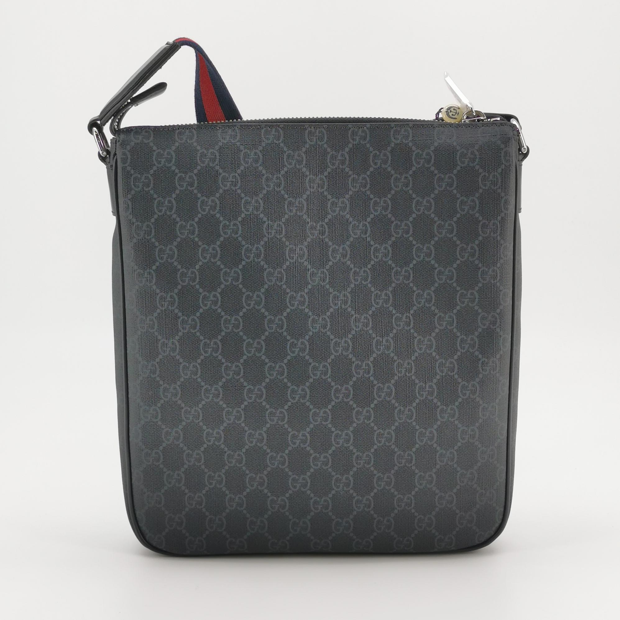 Gucci Web Strap Front Zip Messenger Bag GG Coated Canvas Small — photo 5 of 13
