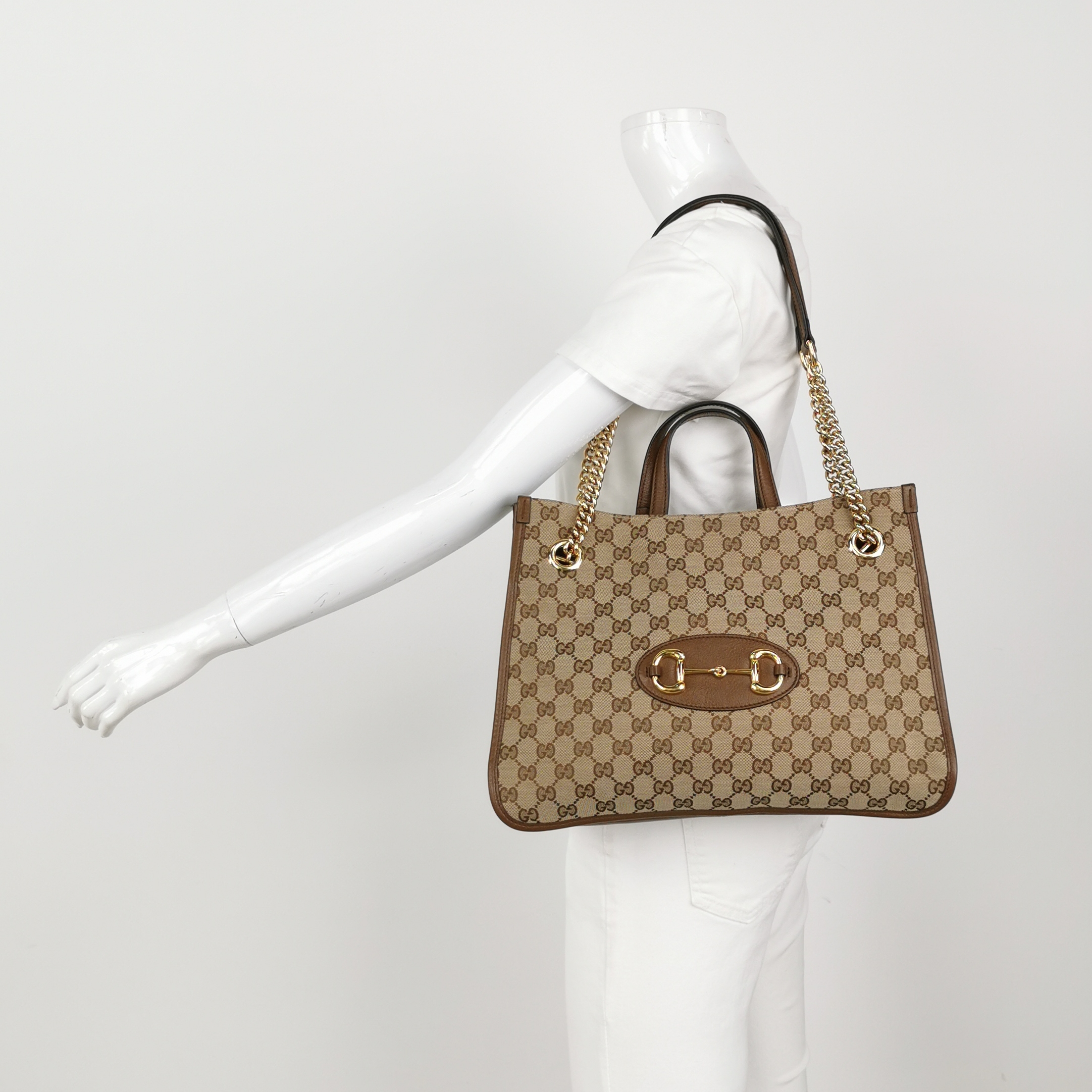 Gucci Horsebit 1955 Chain Tote GG Canvas with Leather Medium — alternate view