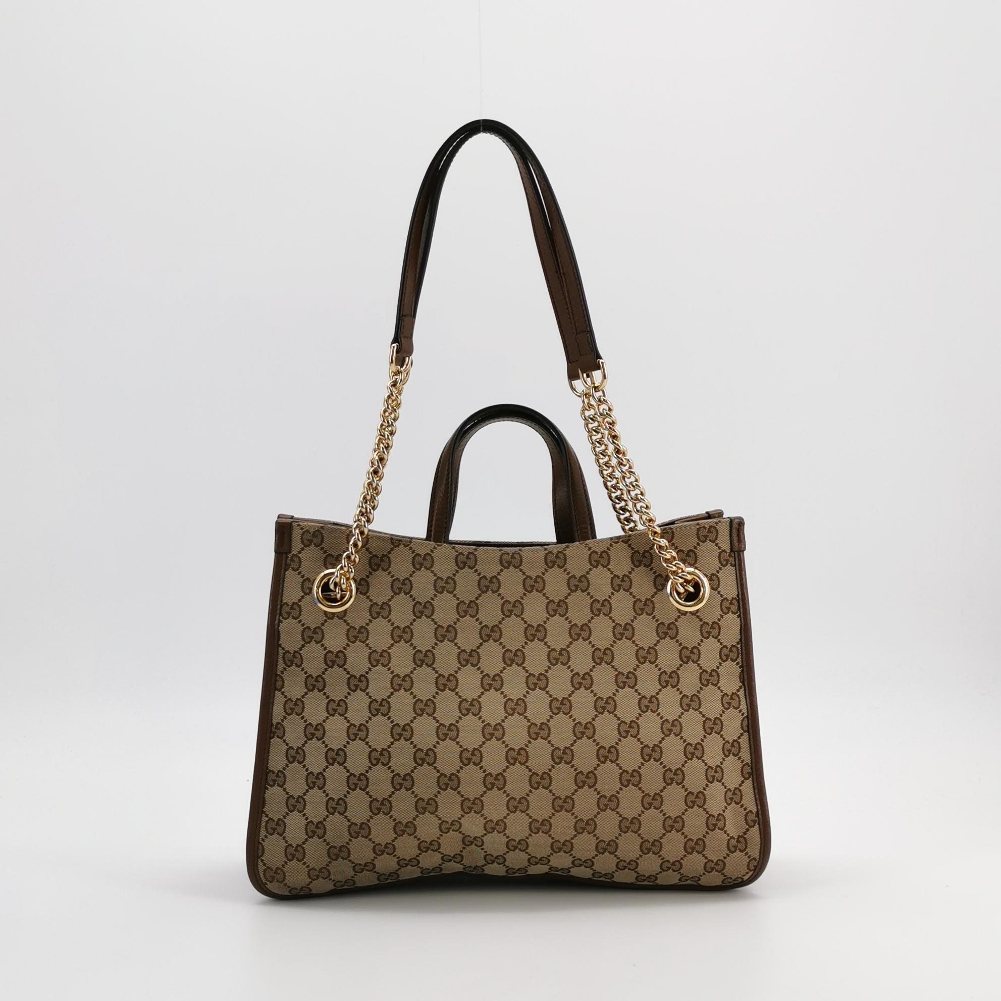 Gucci Horsebit 1955 Chain Tote GG Canvas with Leather Medium — photo 5 of 16