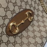 Gucci Horsebit 1955 Chain Tote GG Canvas with Leather Medium — thumbnail 12