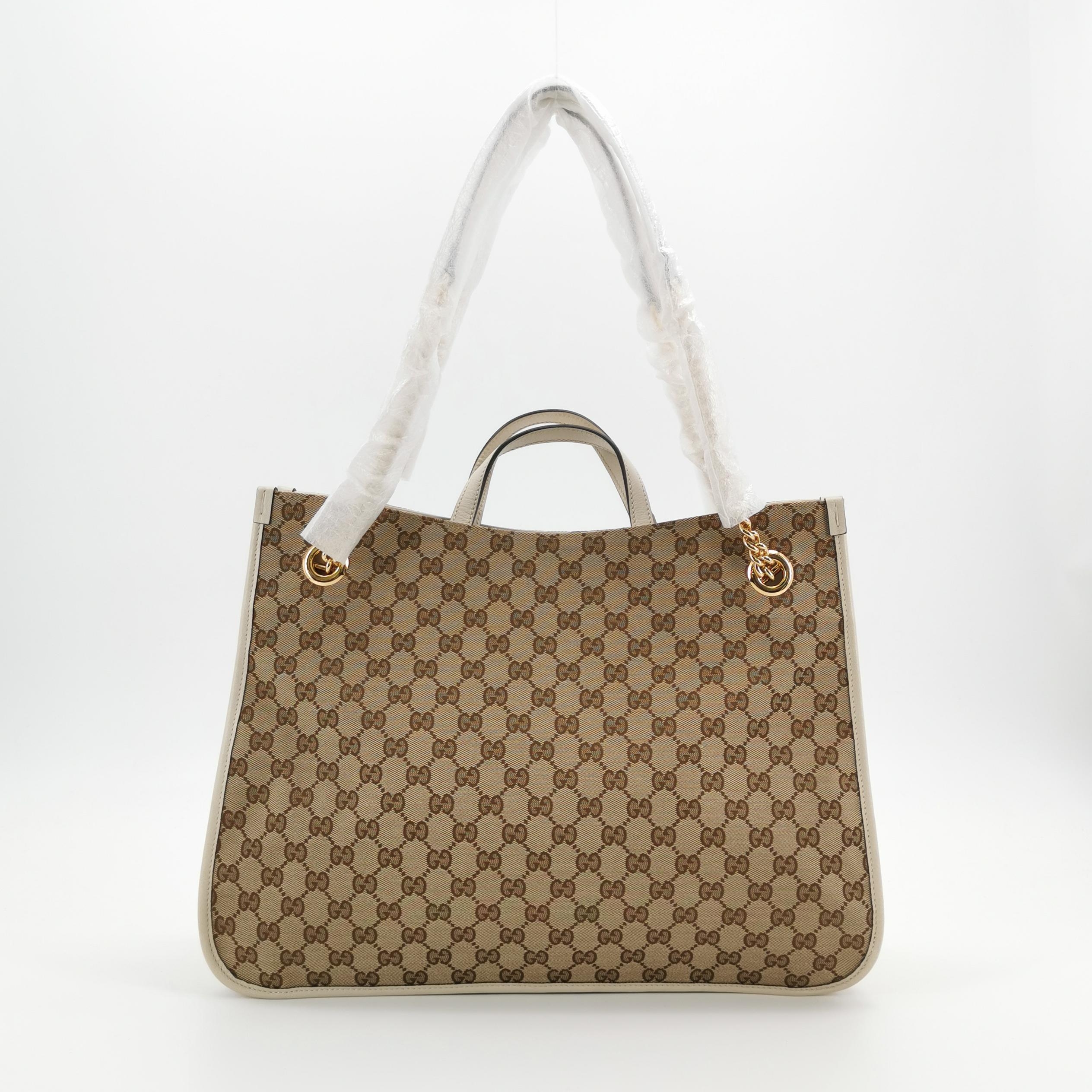 Gucci Horsebit 1955 Chain Tote GG Canvas with Leather Large — photo 5 of 15