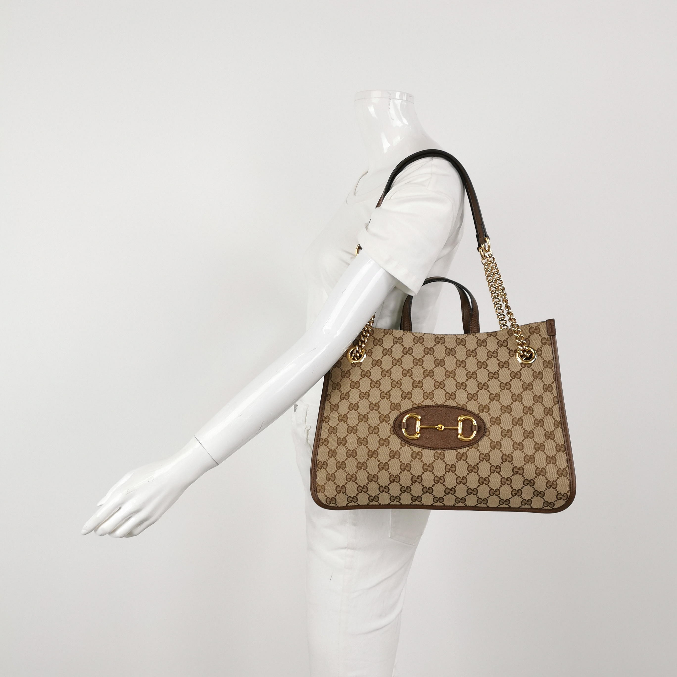 Gucci Horsebit 1955 Chain Tote GG Canvas with Leather Medium — alternate view