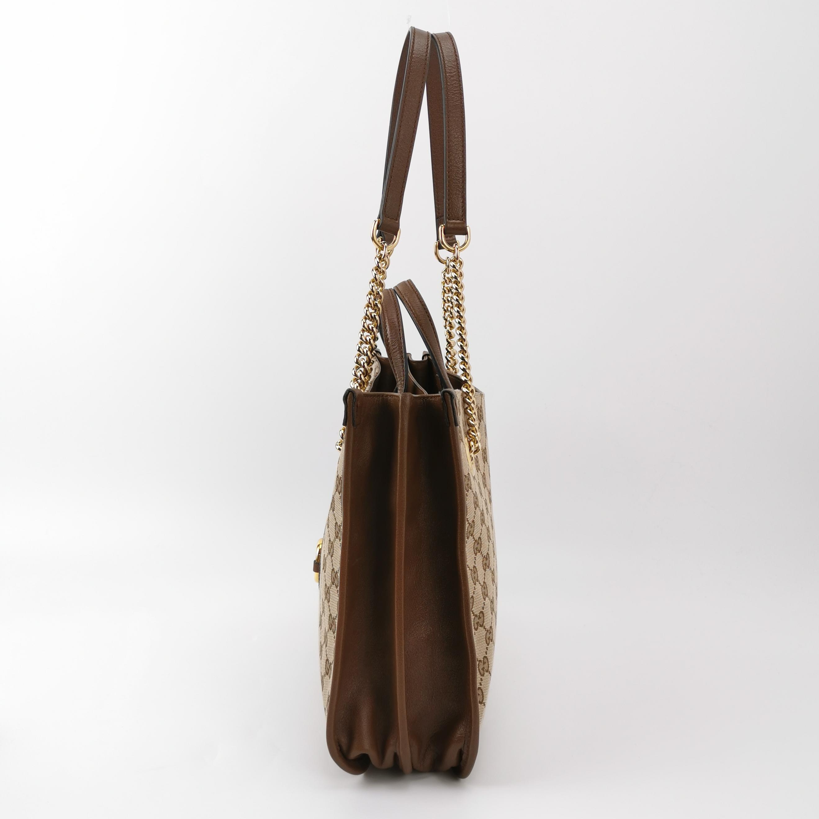 Gucci Horsebit 1955 Chain Tote GG Canvas with Leather Medium — photo 4 of 16