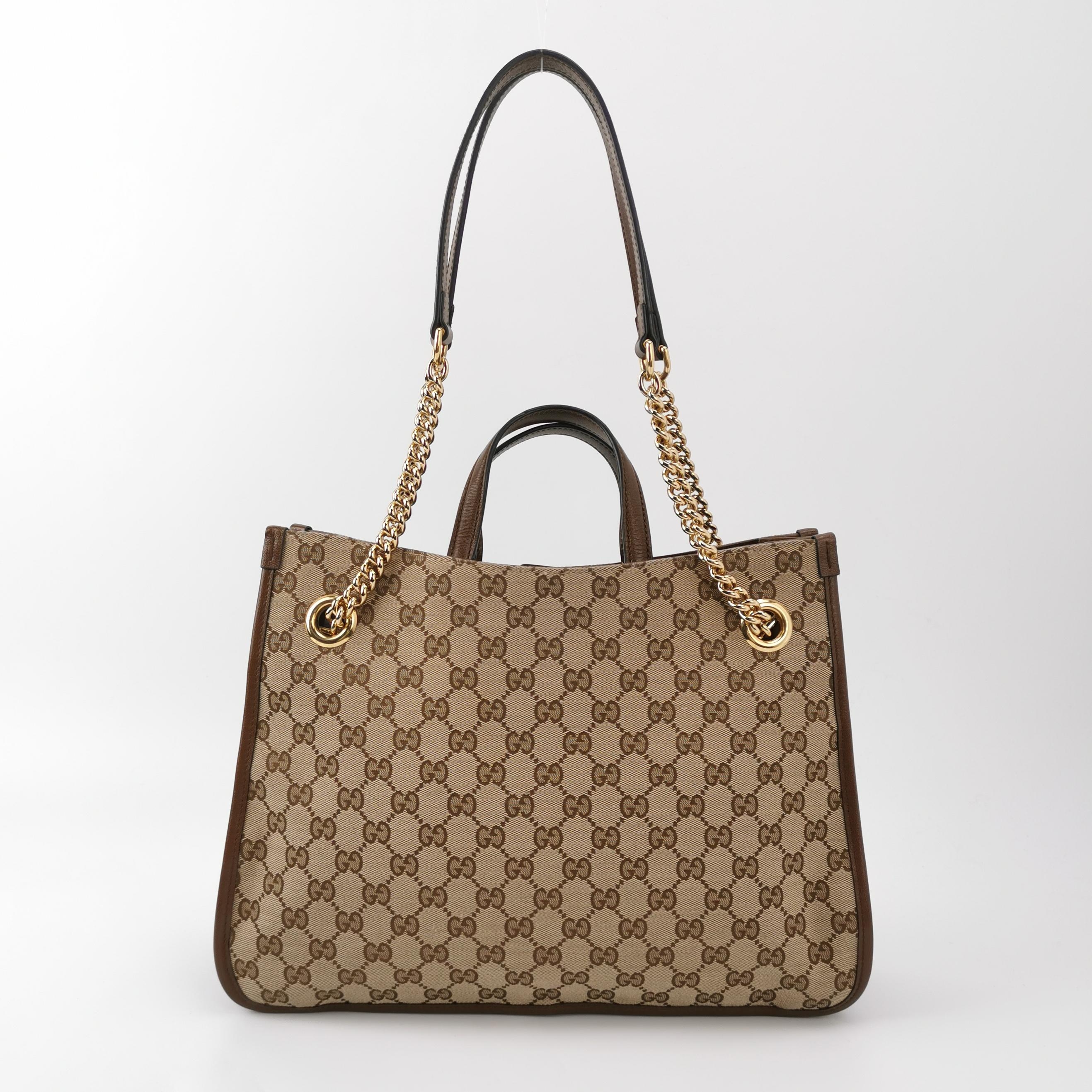 Gucci Horsebit 1955 Chain Tote GG Canvas with Leather Medium — photo 5 of 16