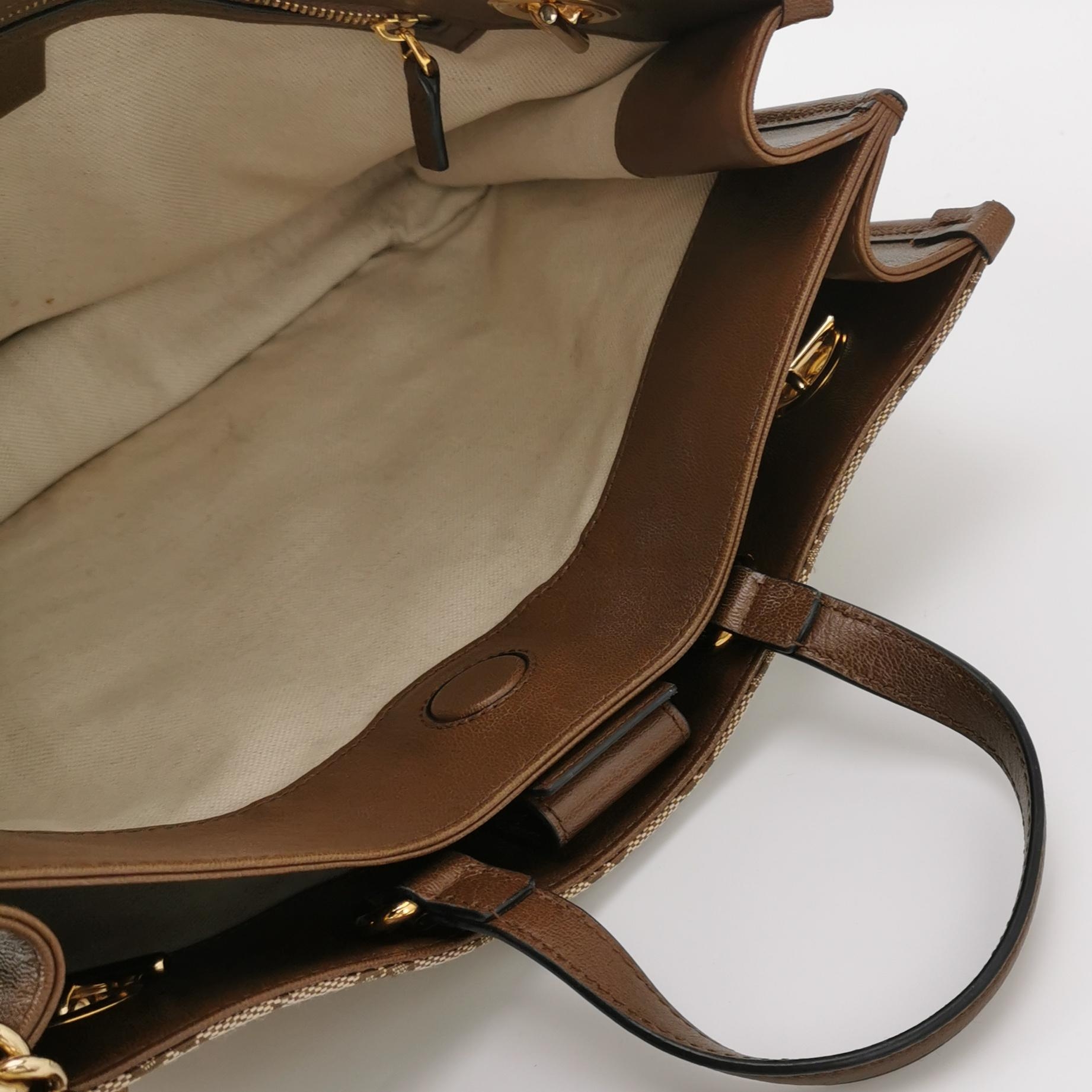 Gucci Horsebit 1955 Chain Tote GG Canvas with Leather Medium — photo 7 of 16