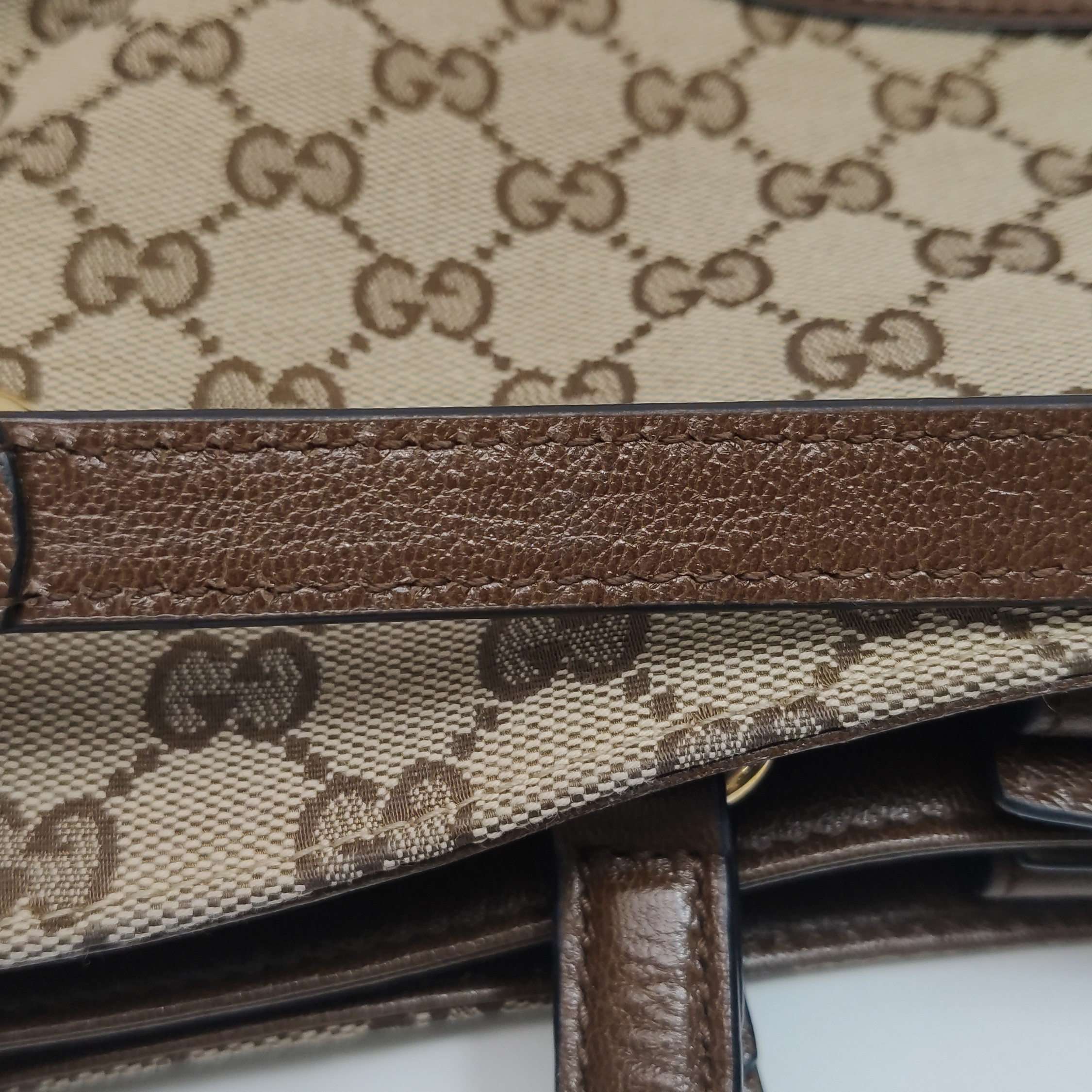 Gucci Horsebit 1955 Chain Tote GG Canvas with Leather Medium — photo 12 of 16