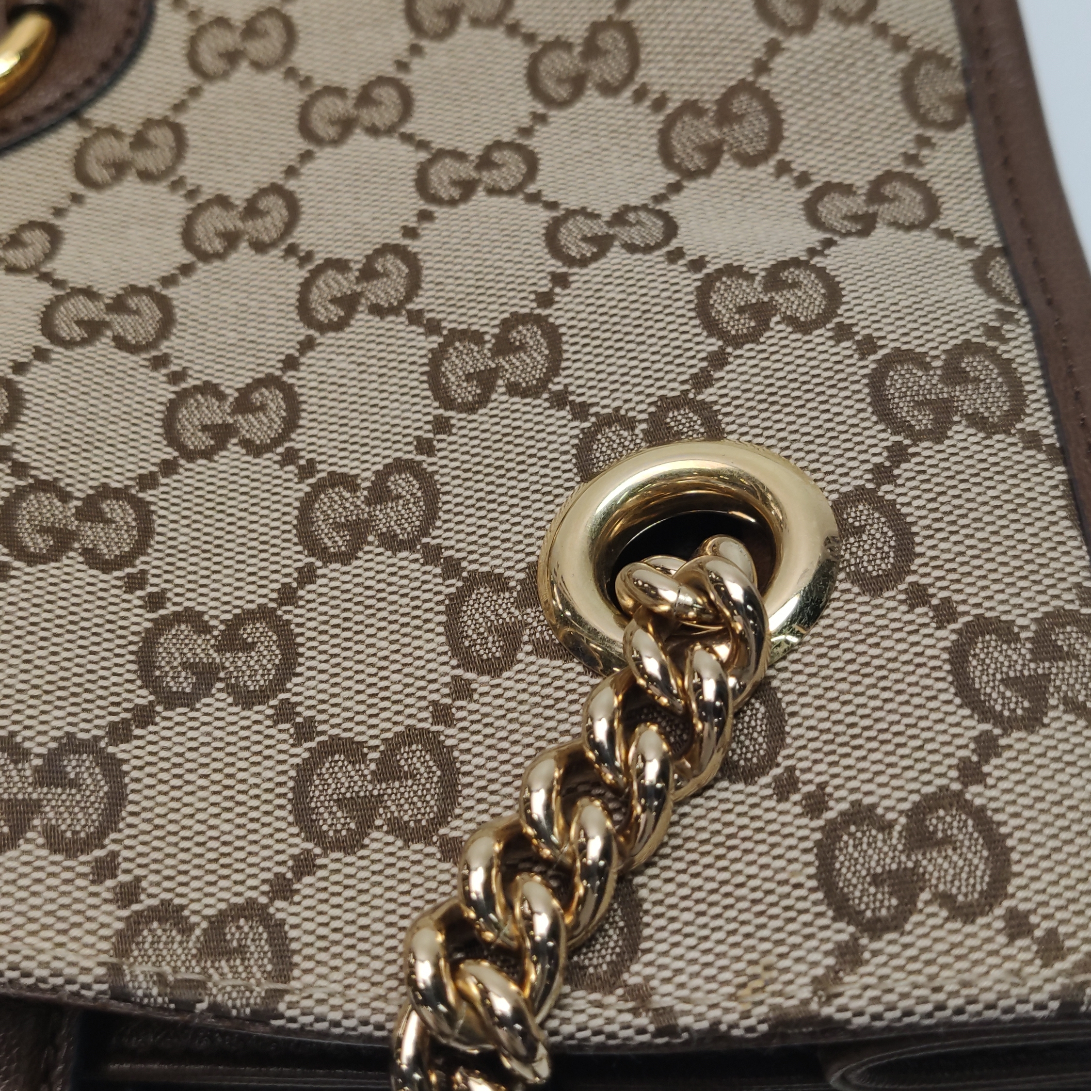 Gucci Horsebit 1955 Chain Tote GG Canvas with Leather Medium — photo 11 of 16