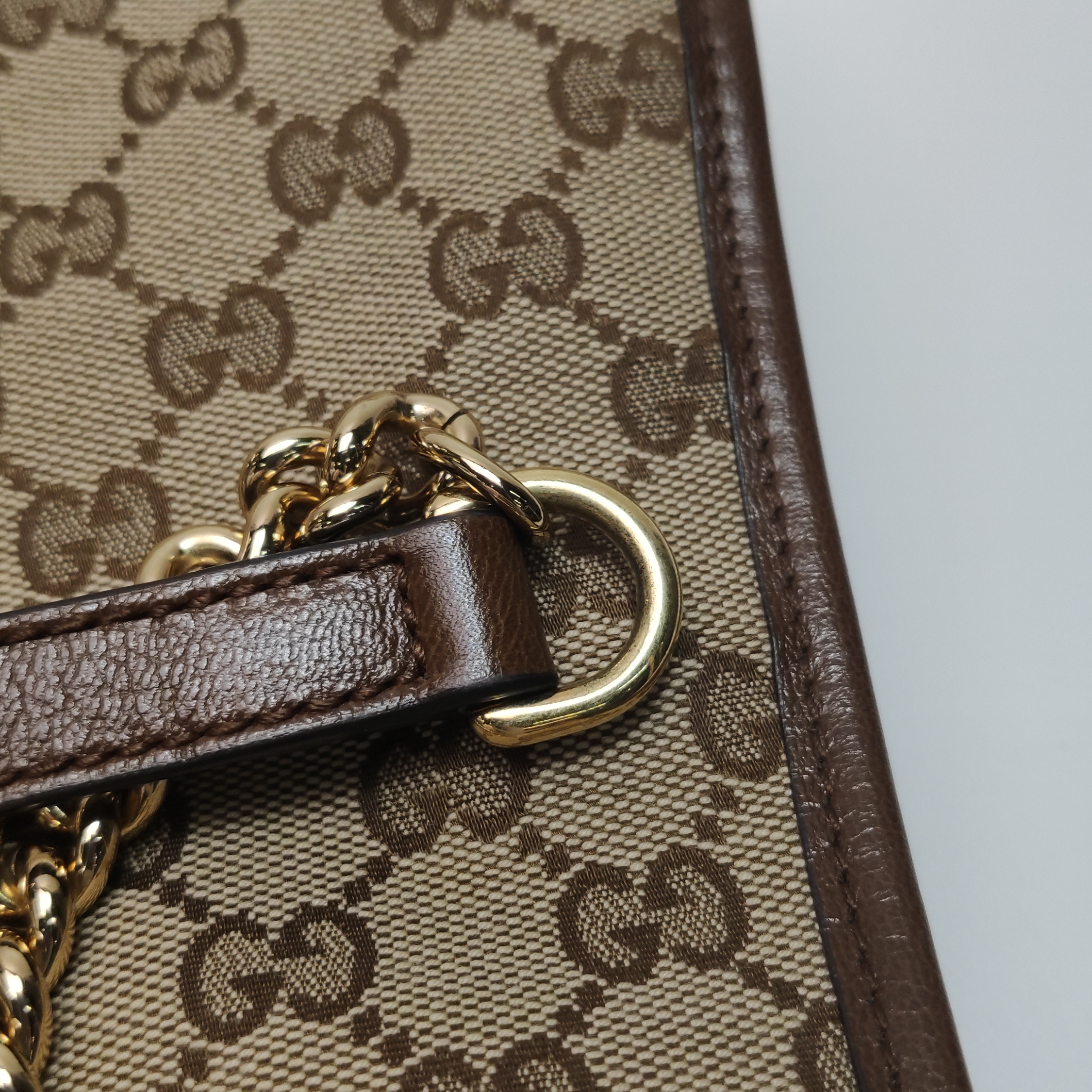 Gucci Horsebit 1955 Chain Tote GG Canvas with Leather Medium — photo 13 of 16