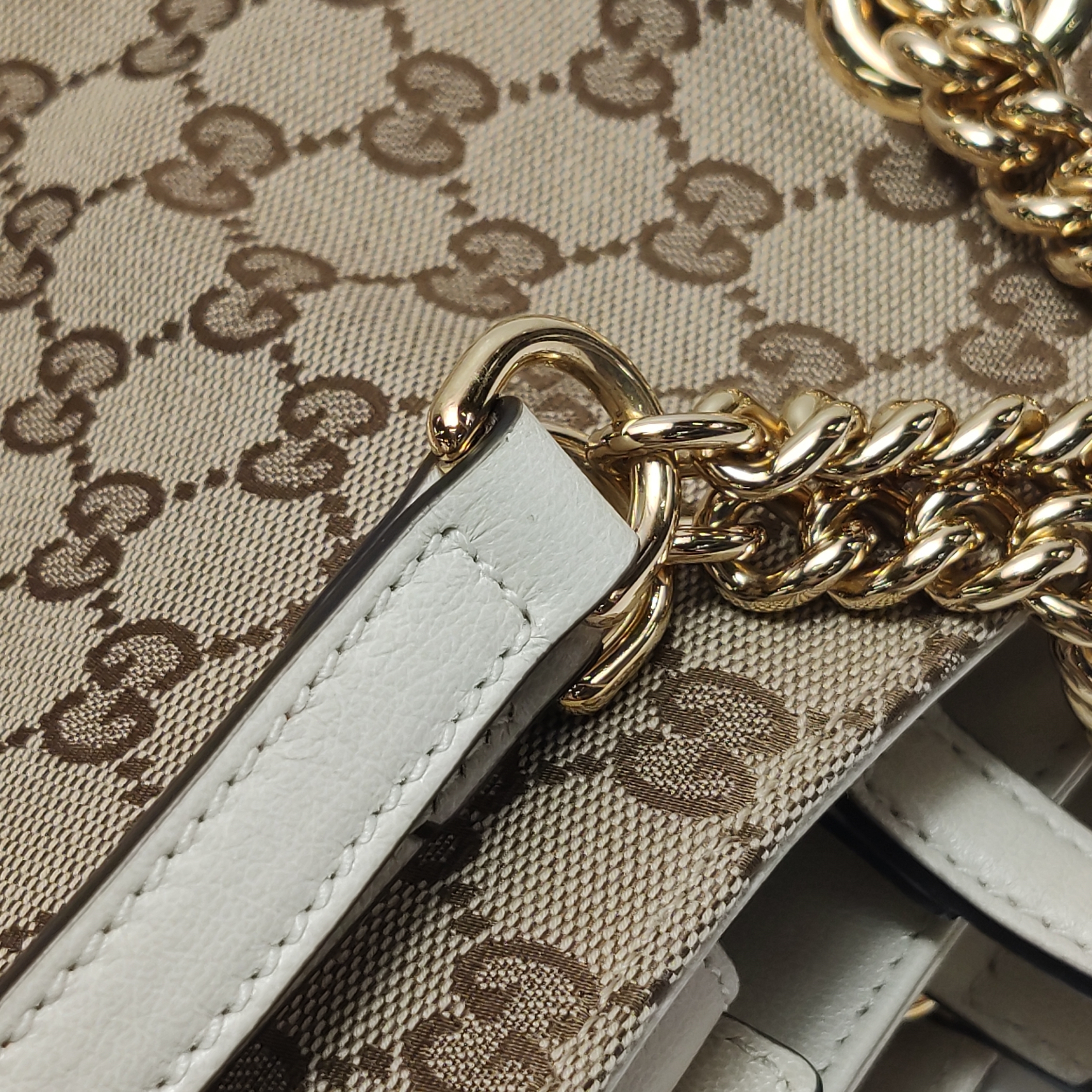 Gucci Horsebit 1955 Chain Tote GG Canvas with Leather Medium — photo 10 of 15