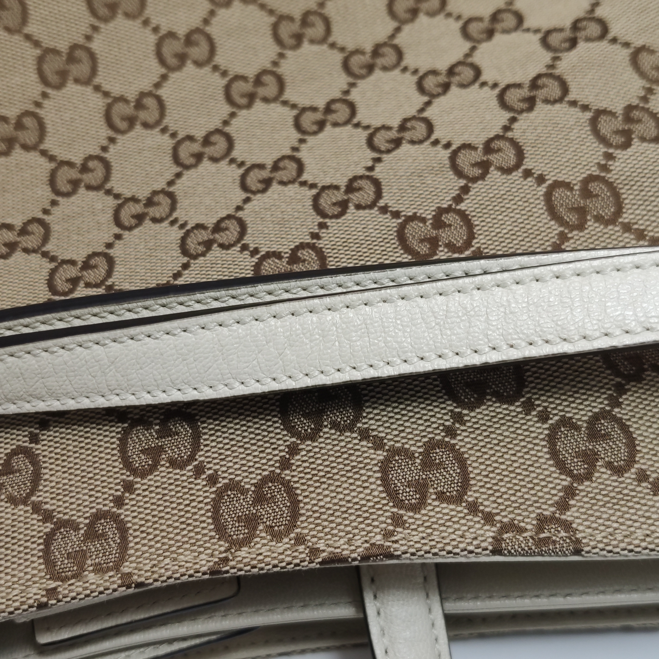 Gucci Horsebit 1955 Chain Tote GG Canvas with Leather Medium — photo 9 of 15