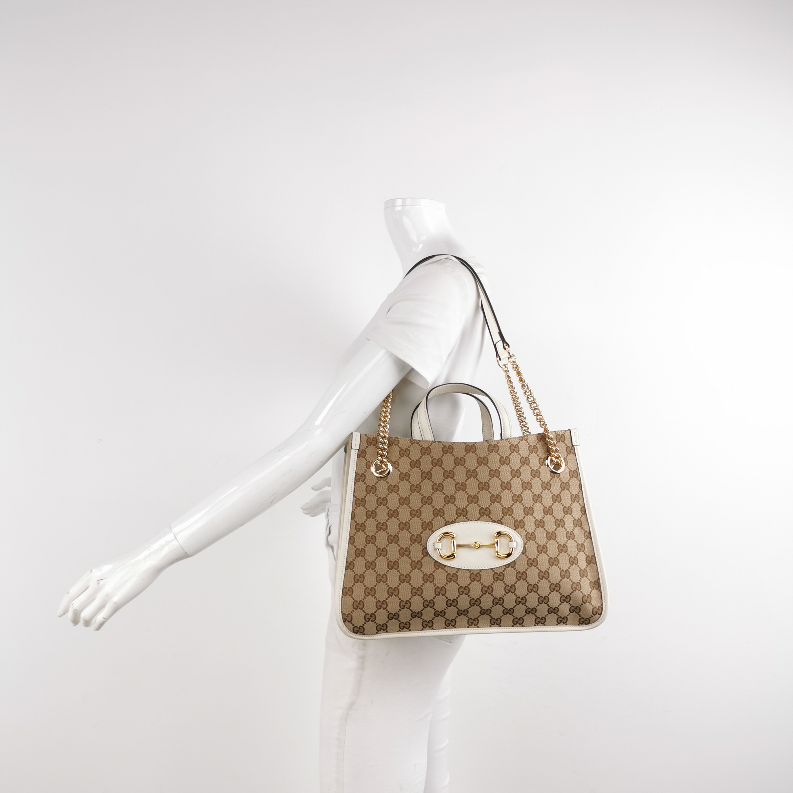 Gucci Horsebit 1955 Chain Tote GG Canvas with Leather Medium — alternate view