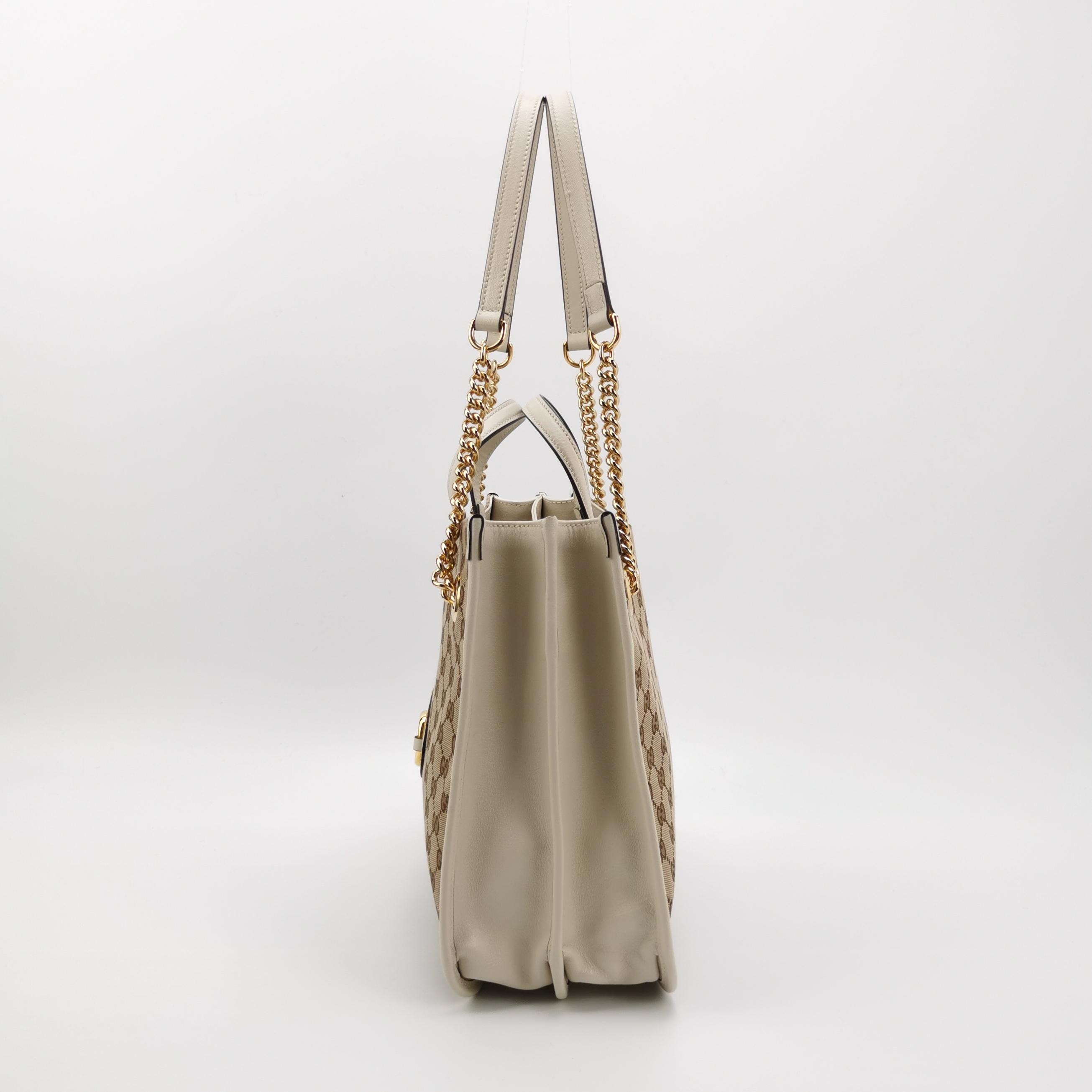 Gucci Horsebit 1955 Chain Tote GG Canvas with Leather Medium — photo 3 of 12
