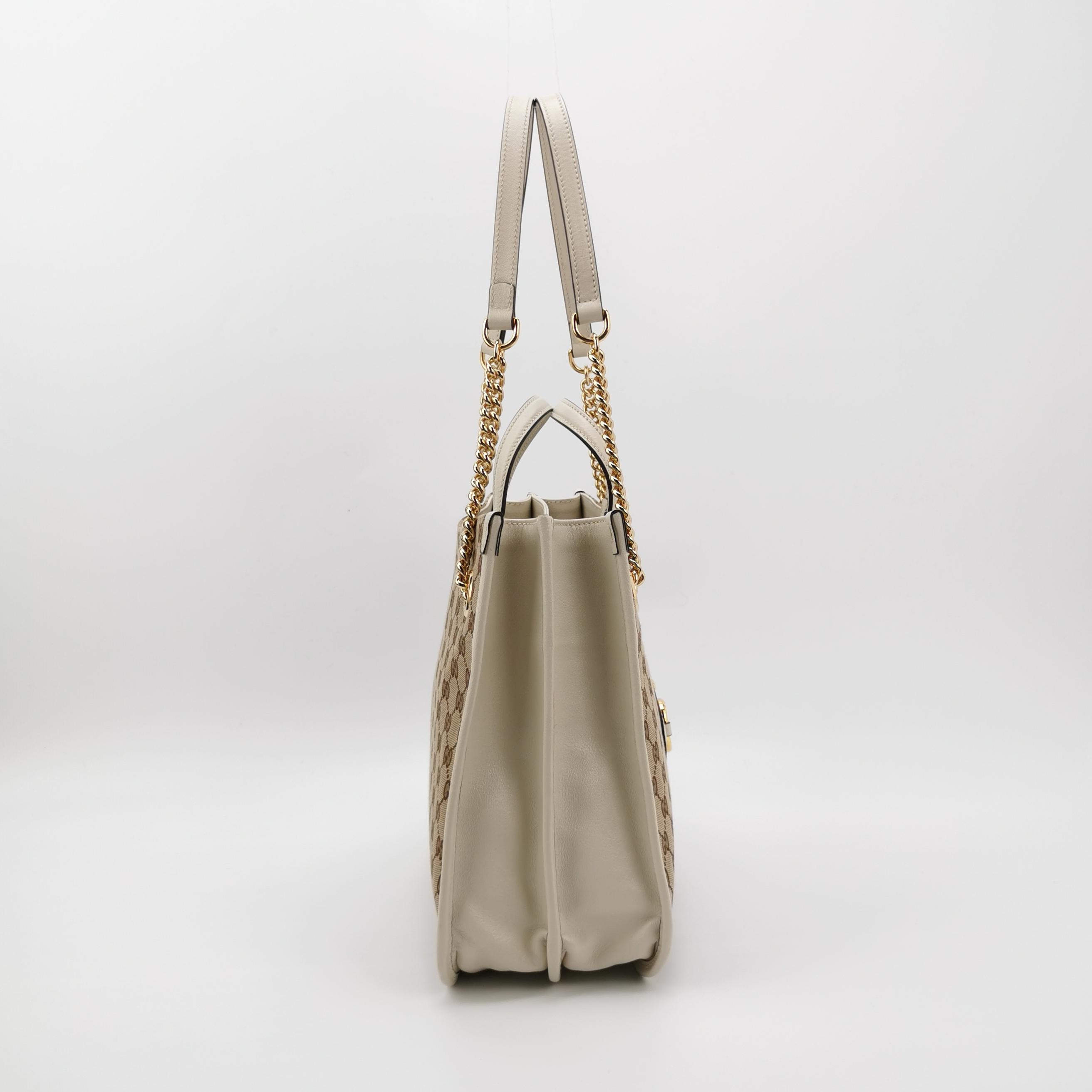 Gucci Horsebit 1955 Chain Tote GG Canvas with Leather Medium — photo 4 of 12
