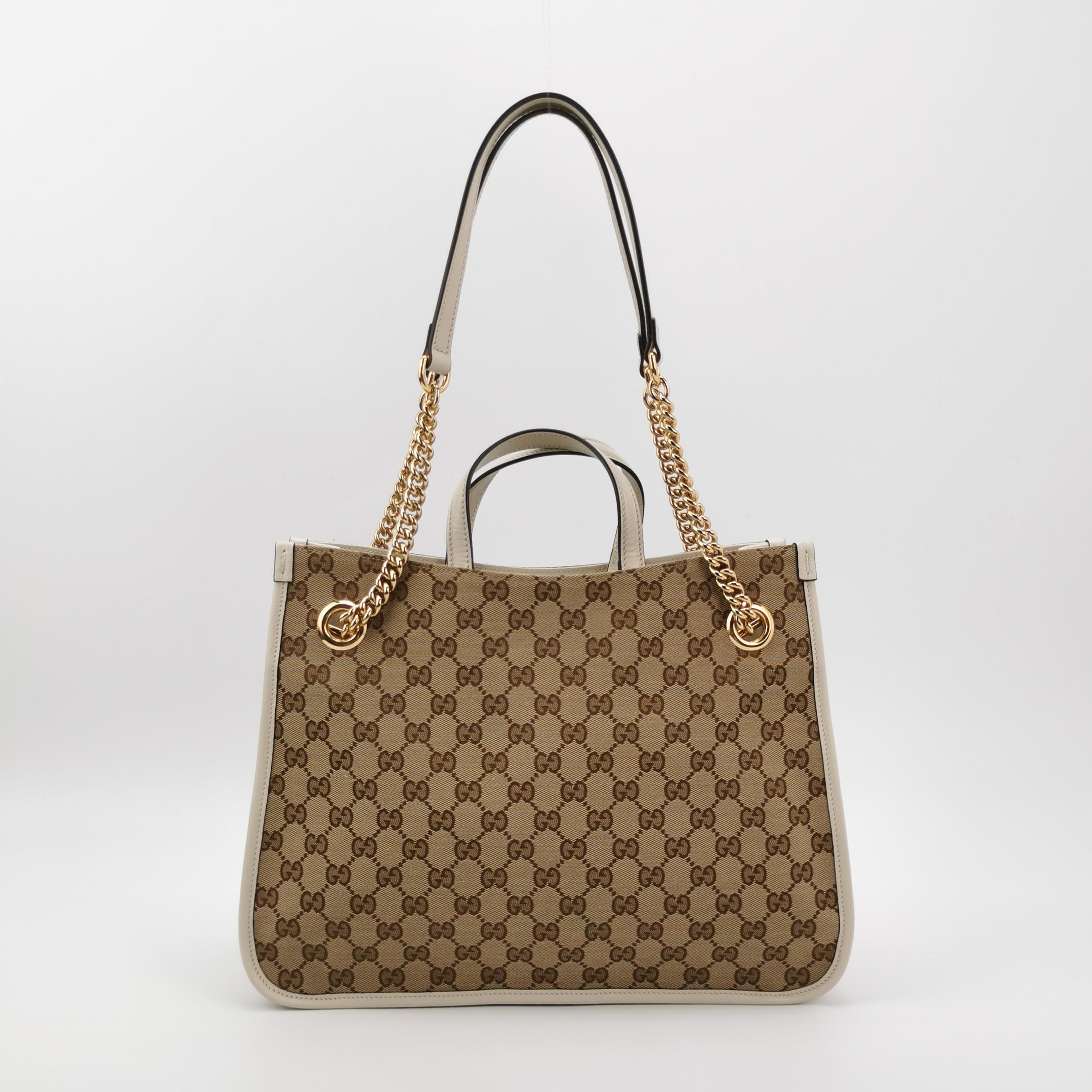 Gucci Horsebit 1955 Chain Tote GG Canvas with Leather Medium — photo 5 of 12