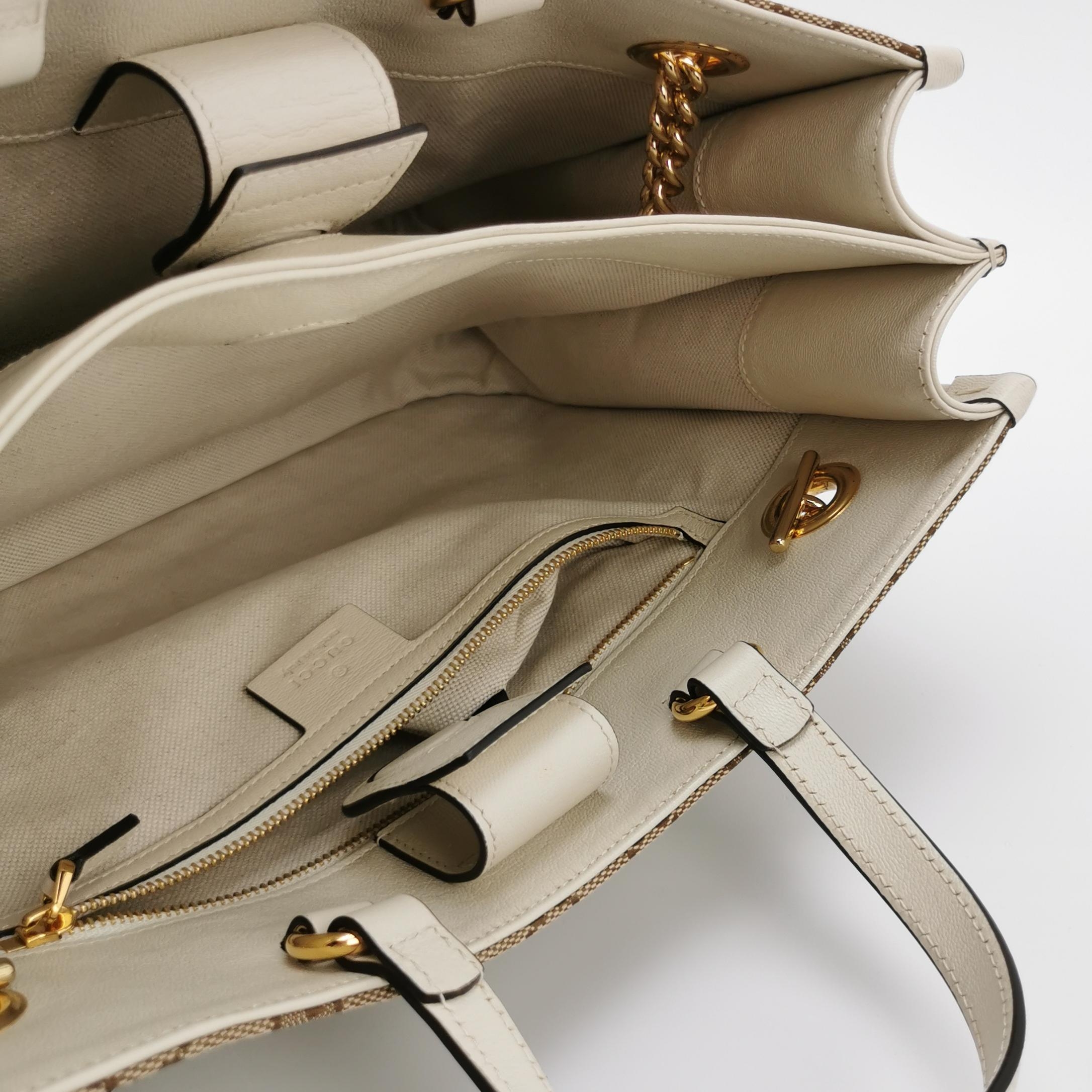 Gucci Horsebit 1955 Chain Tote GG Canvas with Leather Medium — photo 7 of 12