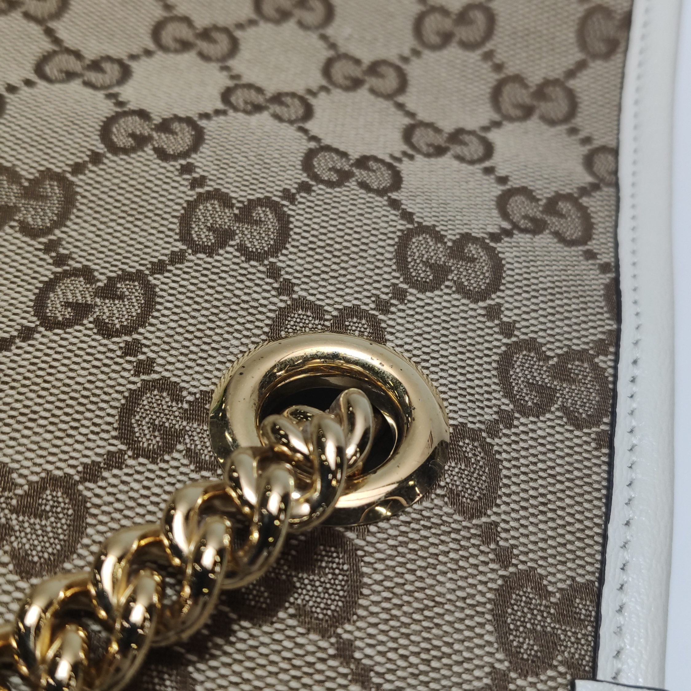 Gucci Horsebit 1955 Chain Tote GG Canvas with Leather Medium — photo 9 of 12