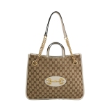 Gucci Horsebit 1955 Chain Tote GG Canvas with Leather Medium — thumbnail 1