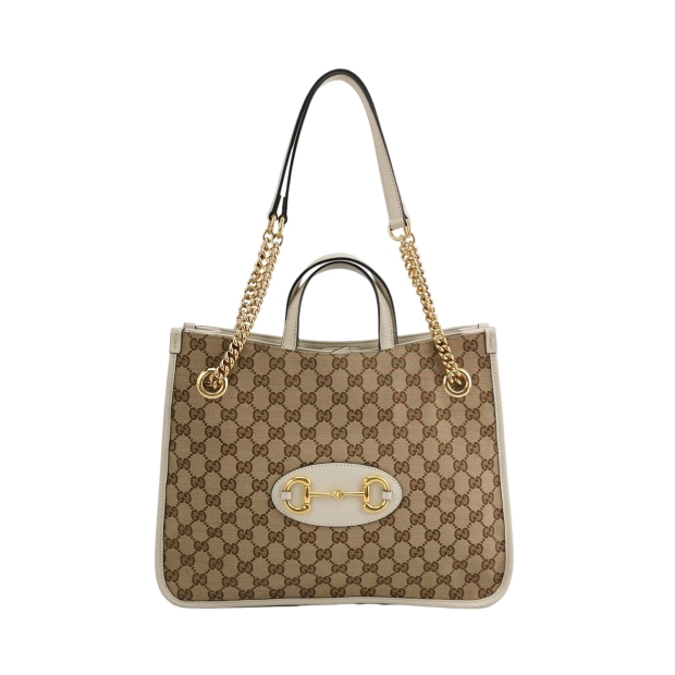 Gucci Horsebit 1955 Chain Tote GG Canvas with Leather Medium — pre-owned, Vierlot