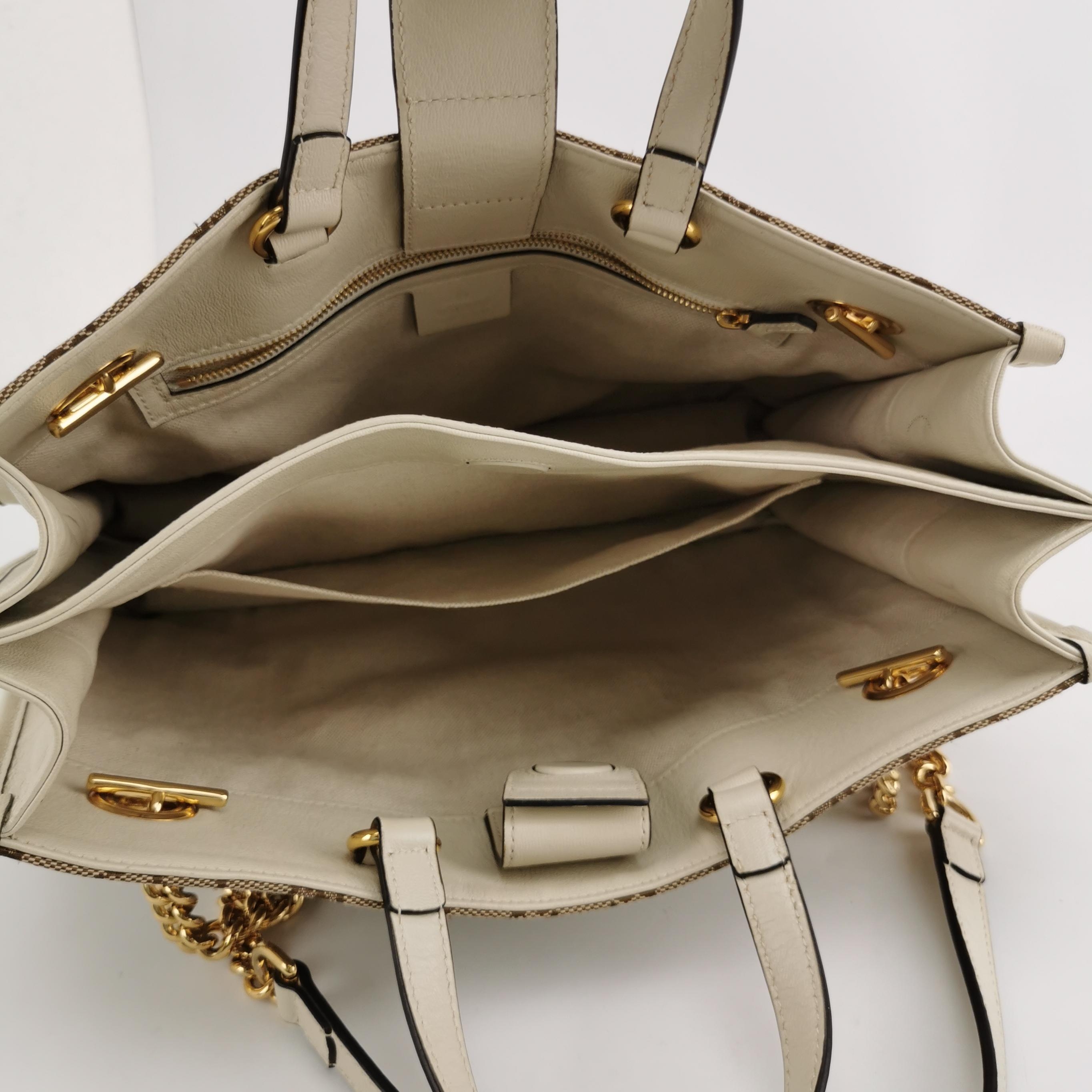 Gucci Horsebit 1955 Chain Tote GG Canvas with Leather Medium — photo 6 of 10
