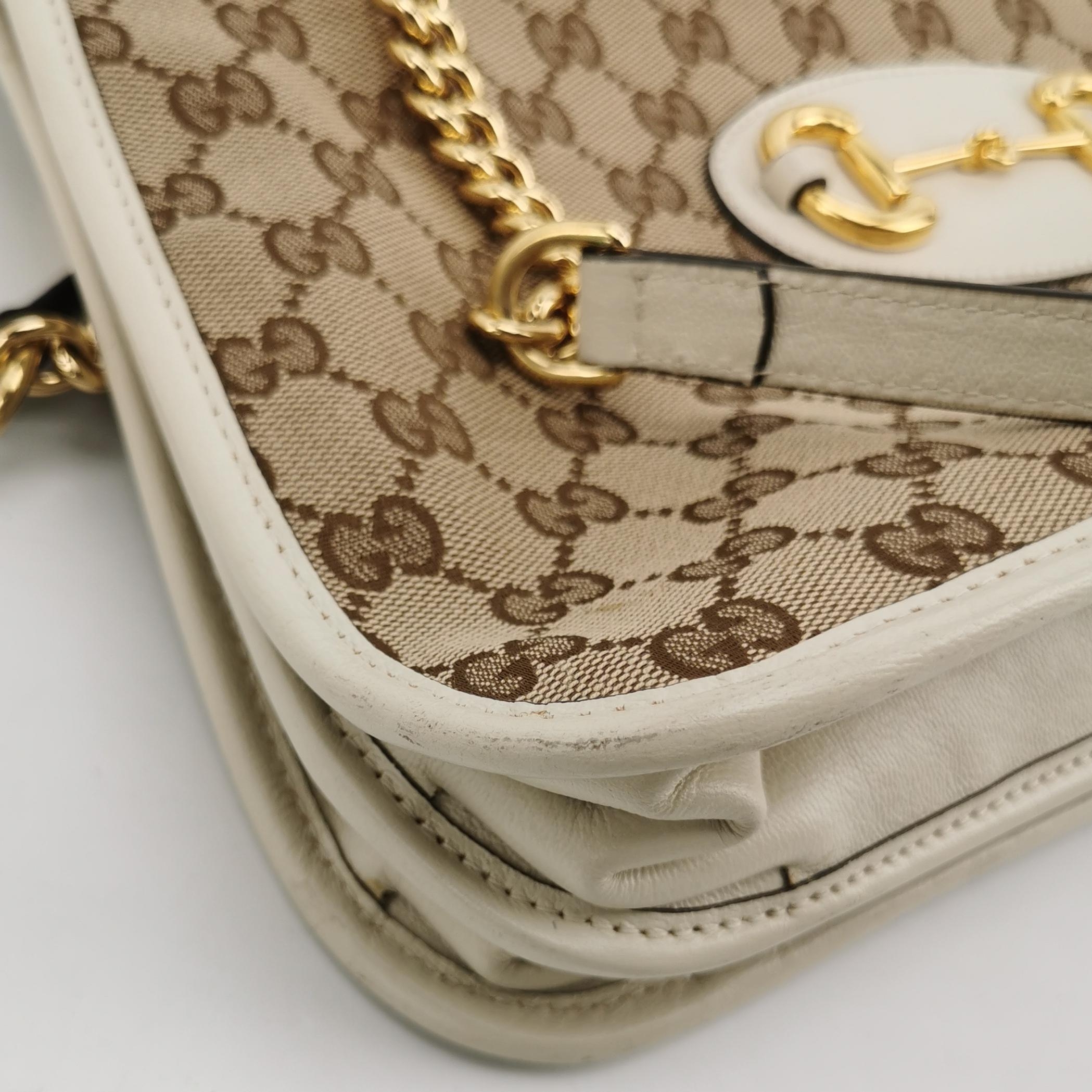 Gucci Horsebit 1955 Chain Tote GG Canvas with Leather Medium — photo 9 of 10