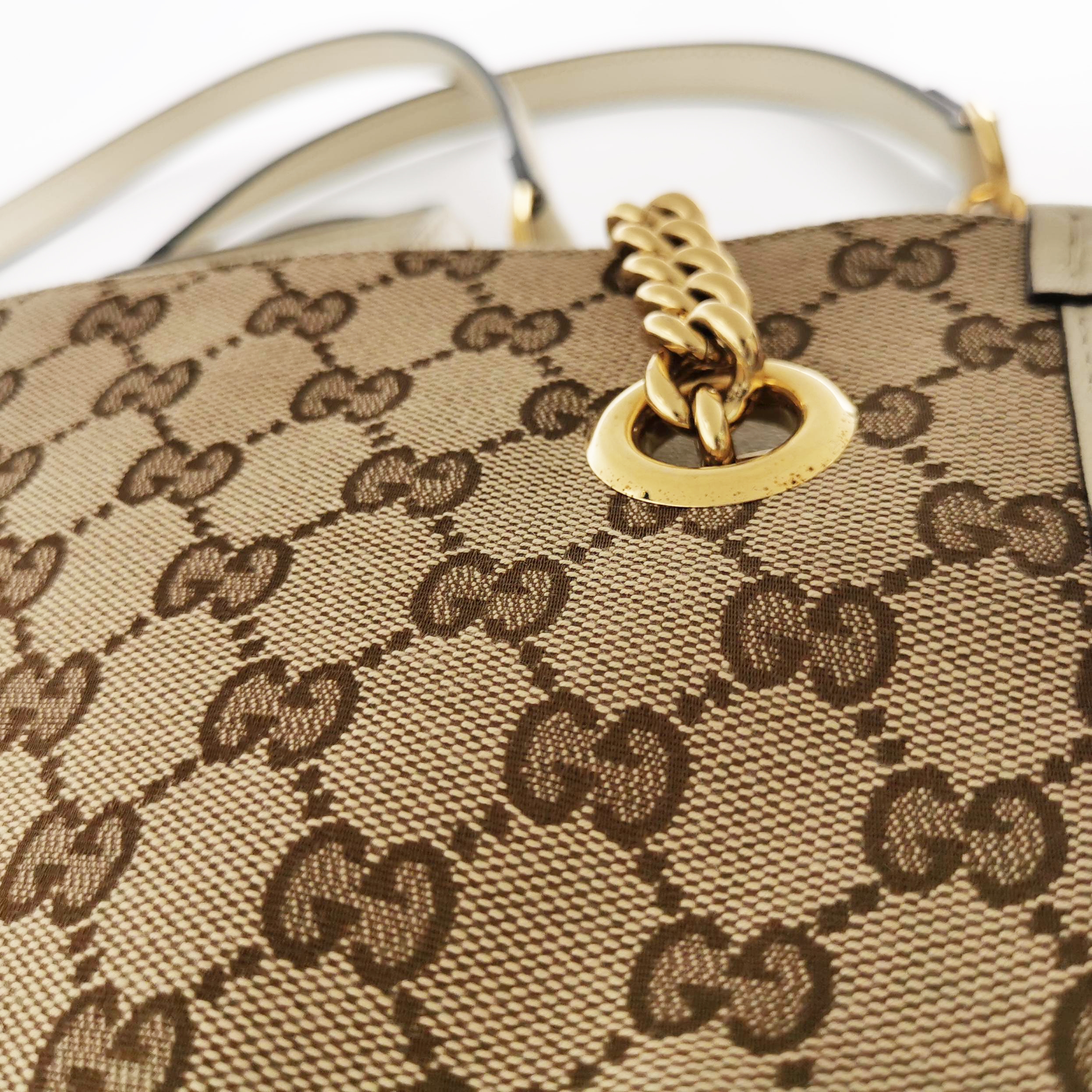 Gucci Horsebit 1955 Chain Tote GG Canvas with Leather Medium — photo 8 of 10