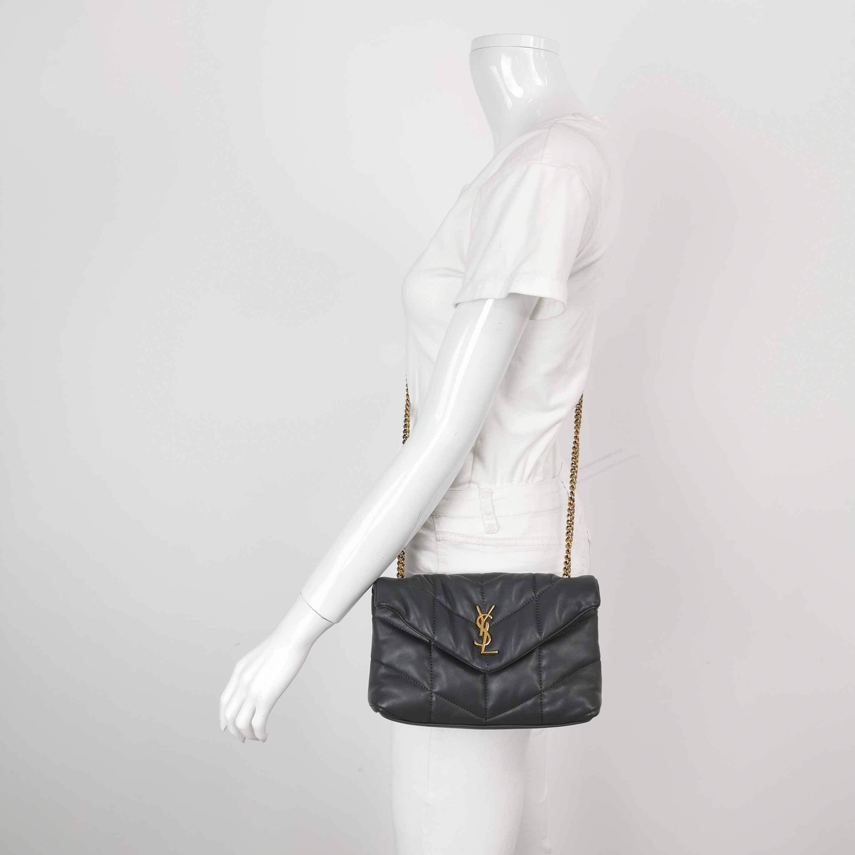 Saint Laurent(YSL) Loulou Puffer Shoulder Bag Quilted Leather Mini — alternate view
