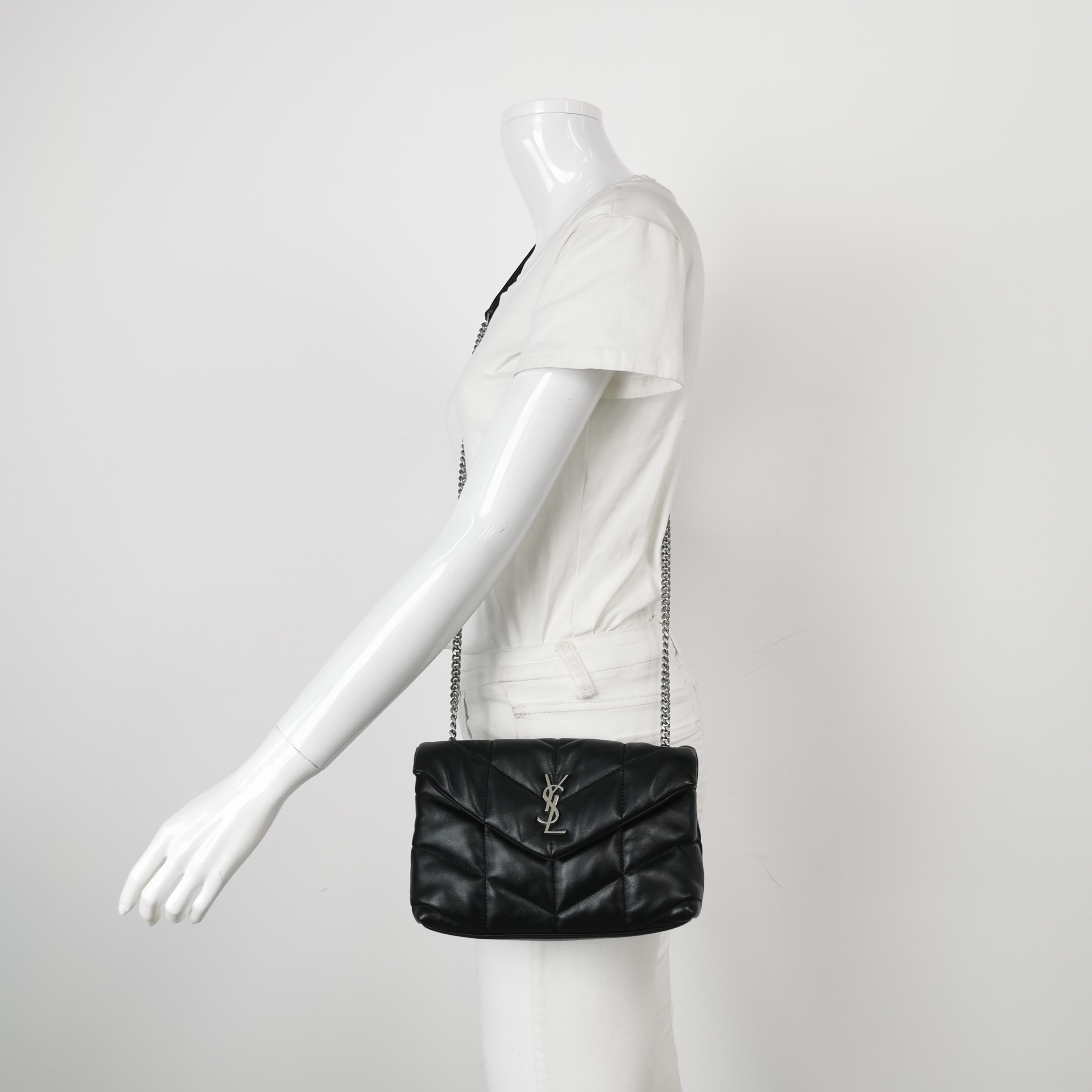 Saint Laurent(YSL) Loulou Puffer Shoulder Bag Quilted Leather Mini — alternate view