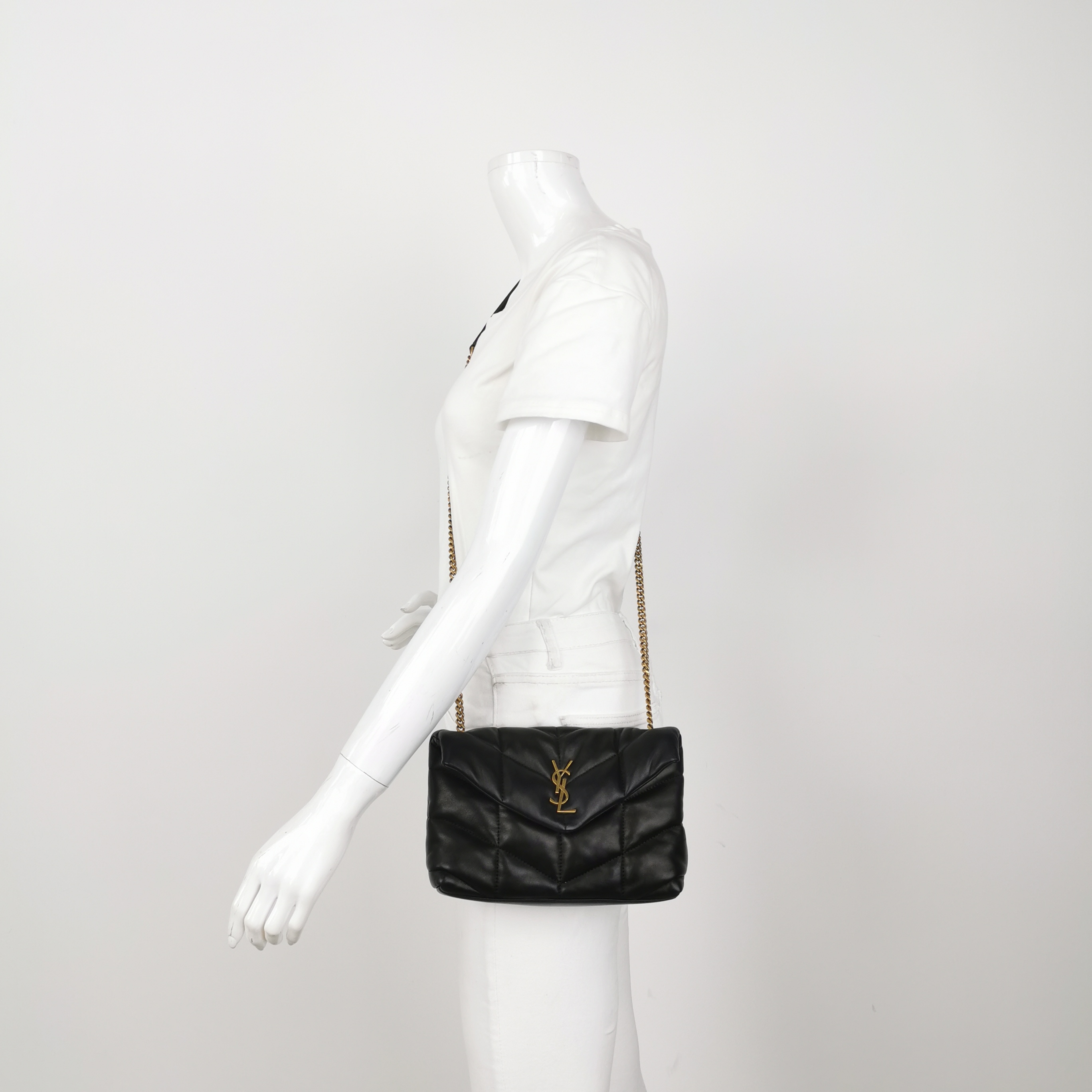 Saint Laurent(YSL) Loulou Puffer Shoulder Bag Quilted Leather Mini — alternate view