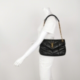Saint Laurent(YSL) Loulou Puffer Shoulder Bag Quilted Leather Small — thumbnail 2