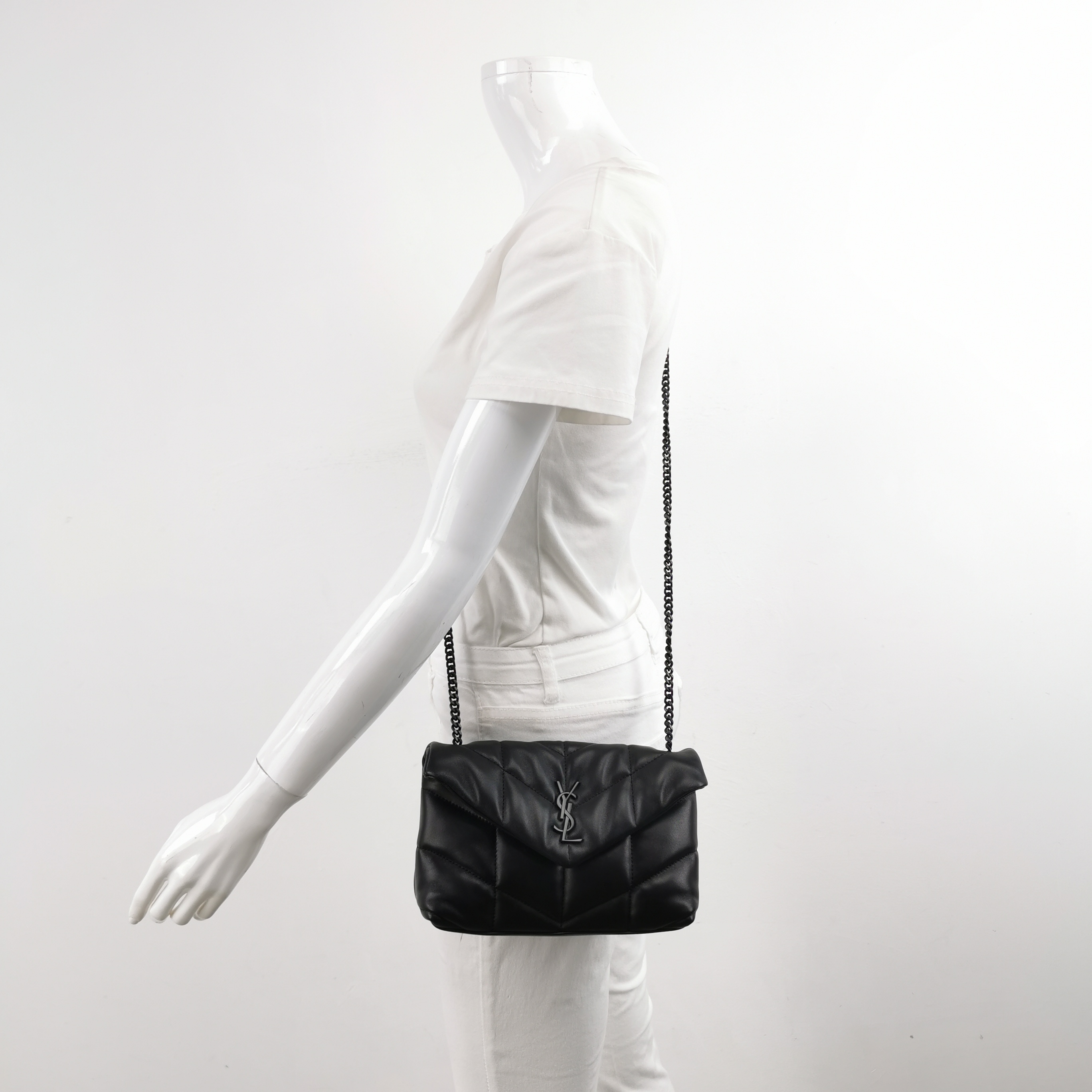 Saint Laurent(YSL) Loulou Puffer Shoulder Bag Quilted Leather Mini — alternate view