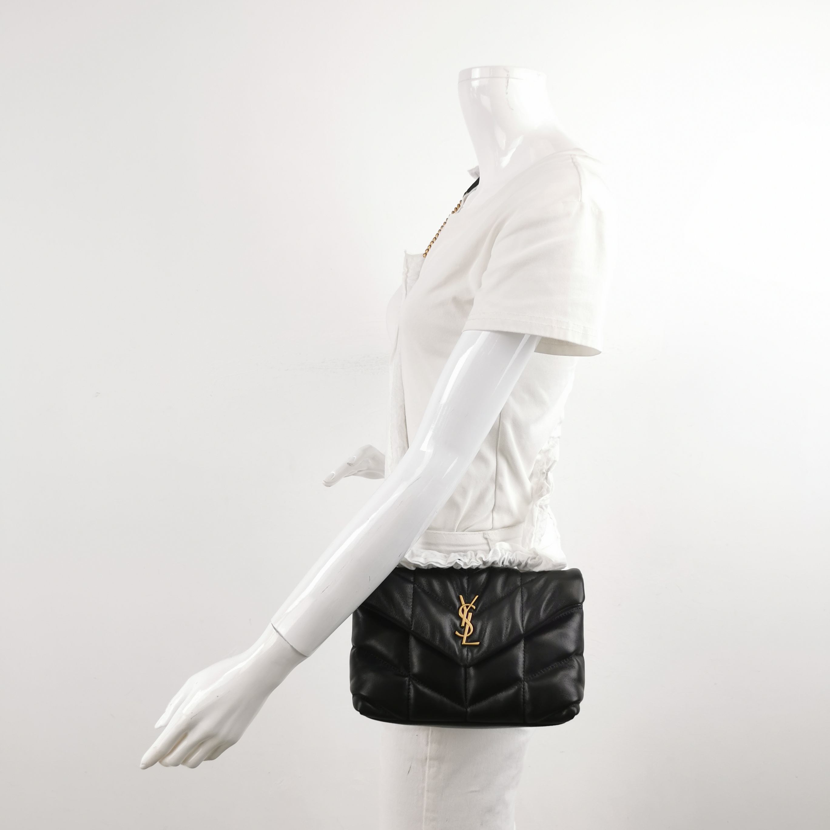 Saint Laurent(YSL) Loulou Puffer Shoulder Bag Quilted Leather Mini — alternate view