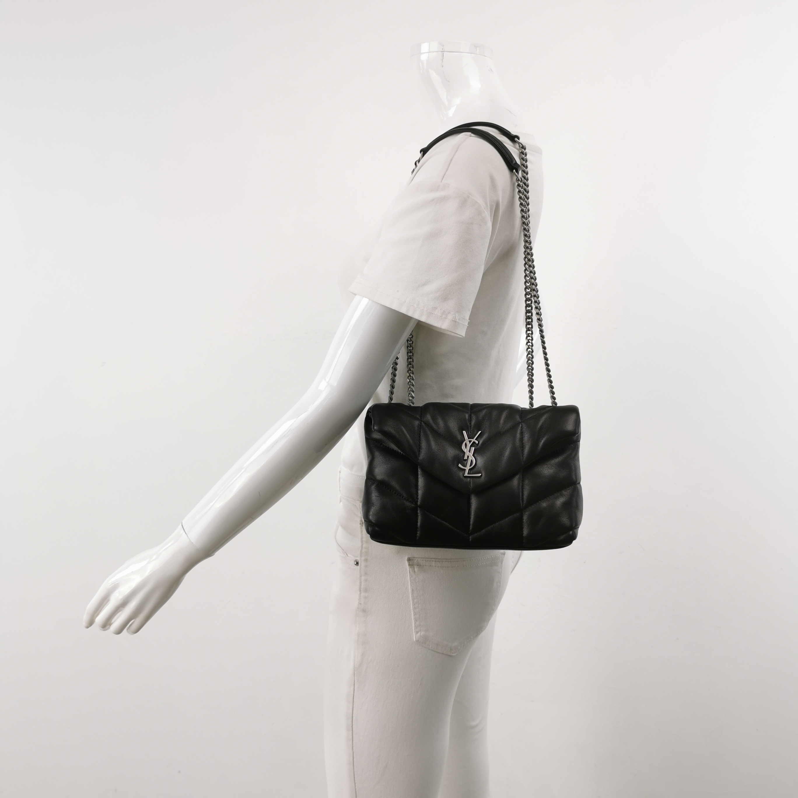 Saint Laurent(YSL) Loulou Puffer Shoulder Bag Quilted Leather Mini — alternate view