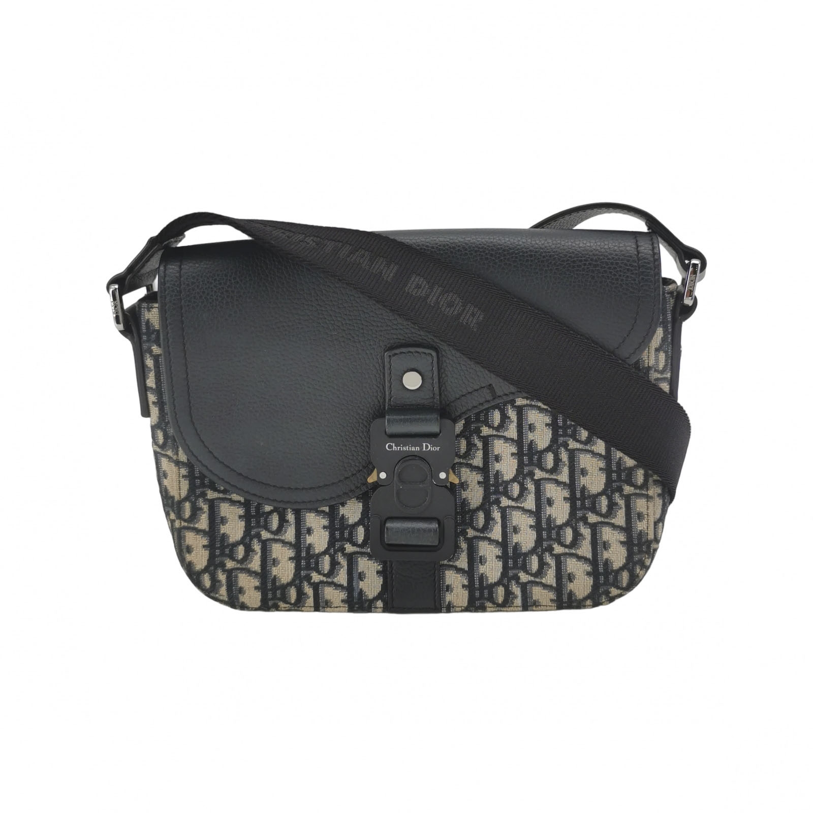 Christian Dior Saddle Buckle Flap Messenger Bag Oblique Canvas and Leather Small — photo 1 of 13