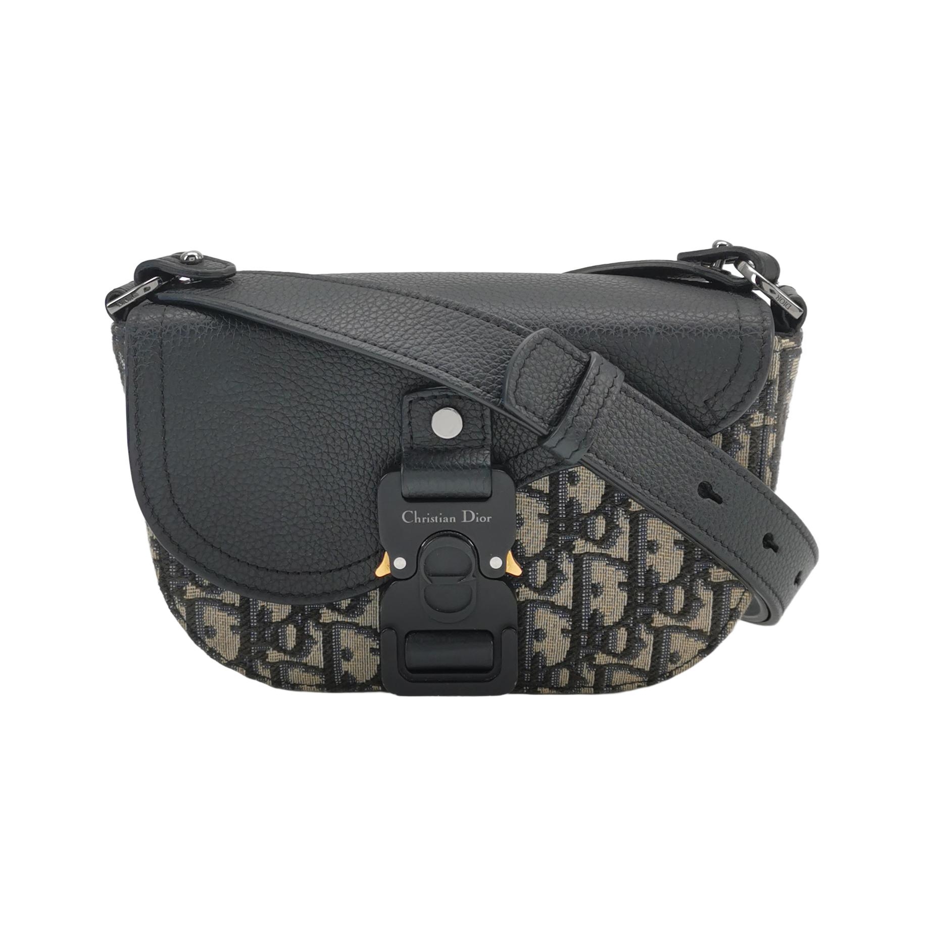Christian Dior Saddle Buckle Flap Messenger Bag Oblique Canvas and Leather Mini — photo 1 of 13