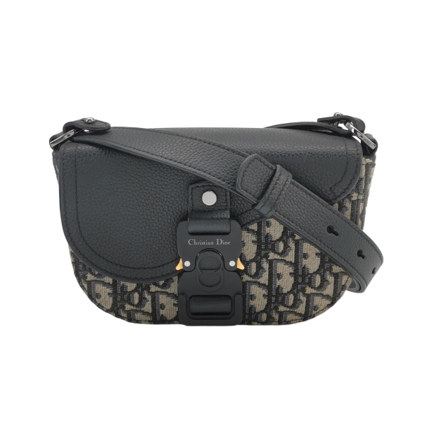 Christian Dior Saddle Buckle Flap Messenger Bag Oblique Canvas and Leather Mini — pre-owned, Vierlot