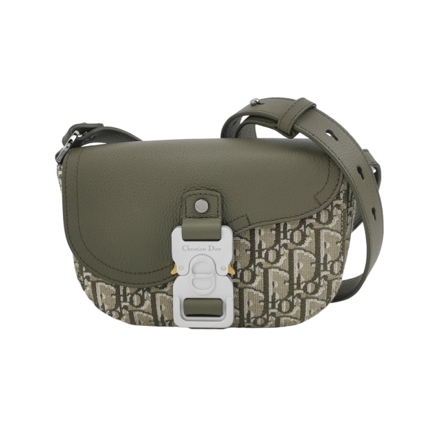 Christian Dior Saddle Buckle Flap Messenger Bag Oblique Canvas and Leather Mini — pre-owned, Vierlot