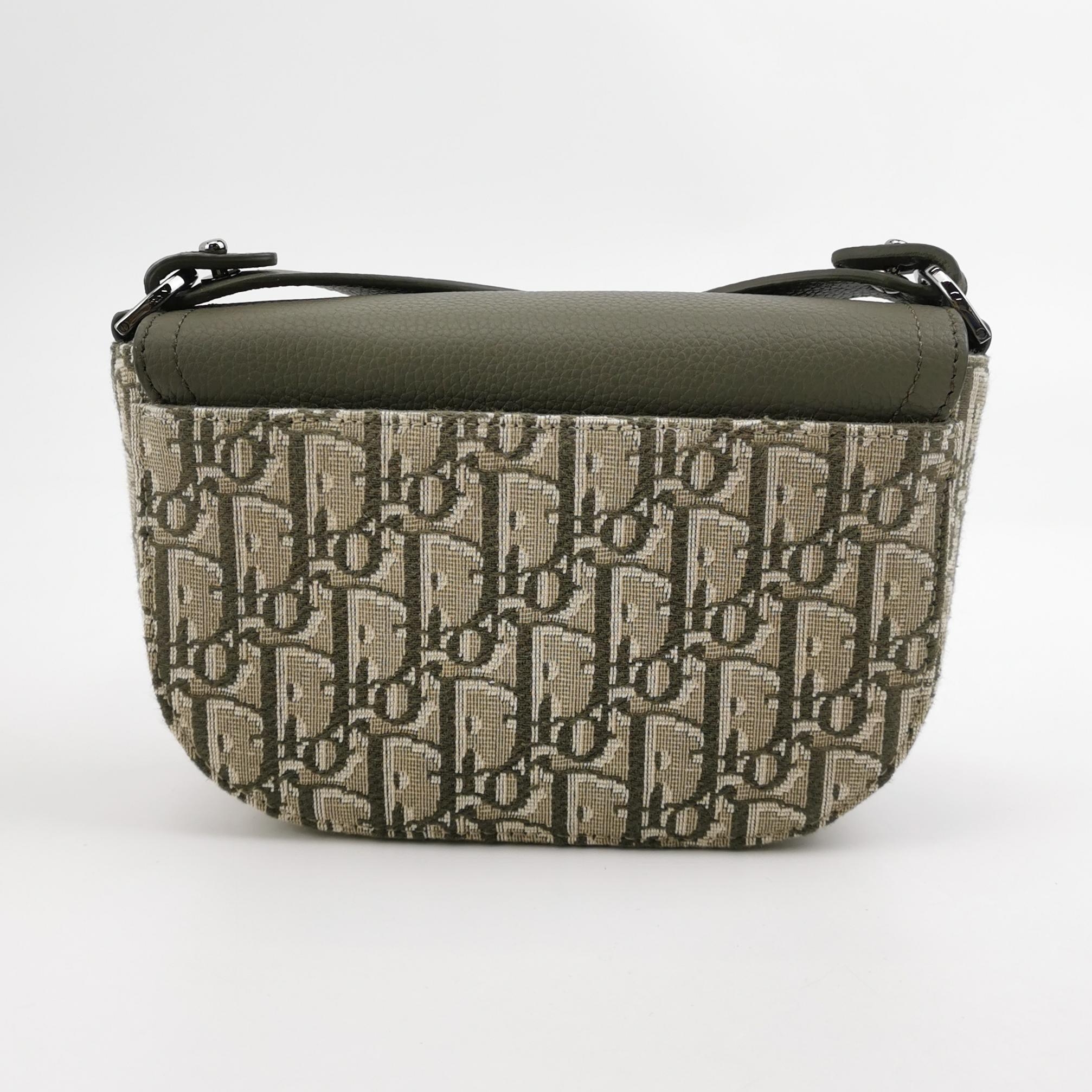 Christian Dior Saddle Buckle Flap Messenger Bag Oblique Canvas and Leather Mini — photo 5 of 13
