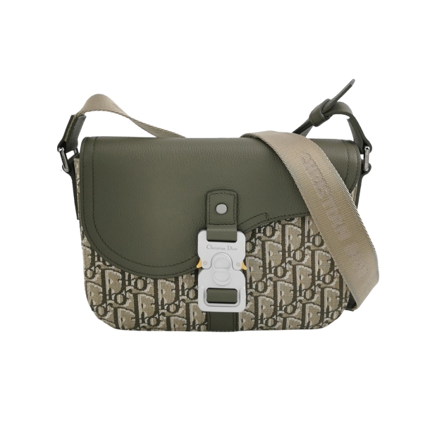 Christian Dior Saddle Buckle Flap Messenger Bag Oblique Canvas and Leather Small — pre-owned, Vierlot